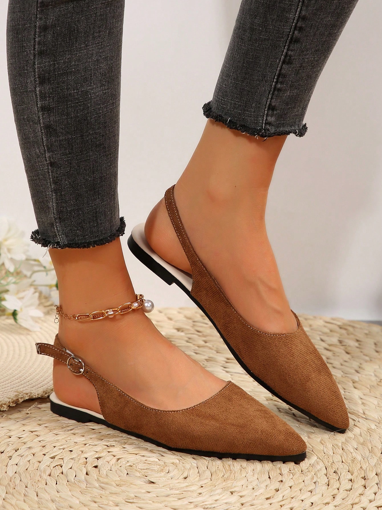 In Coffee Brown Women Flats