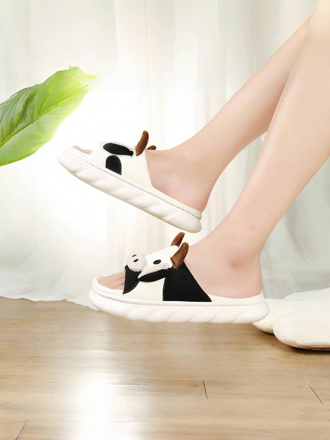 In Beige Women Home Slippers