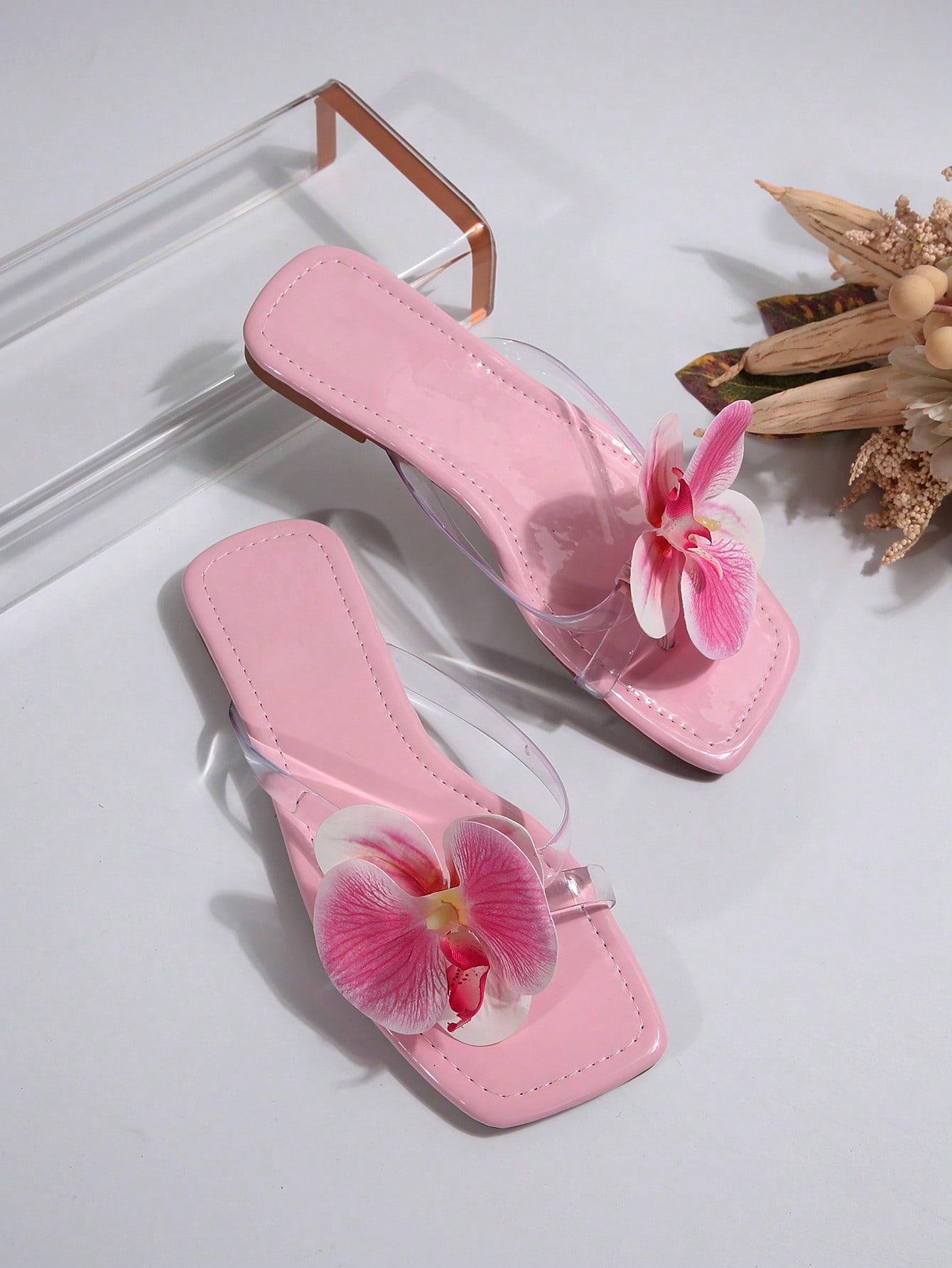 In Baby Pink Women Flat Sandals