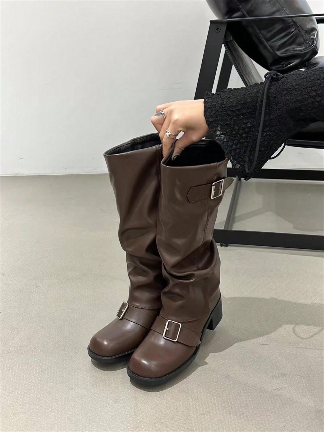 In Brown Women Mid-Calf Boots