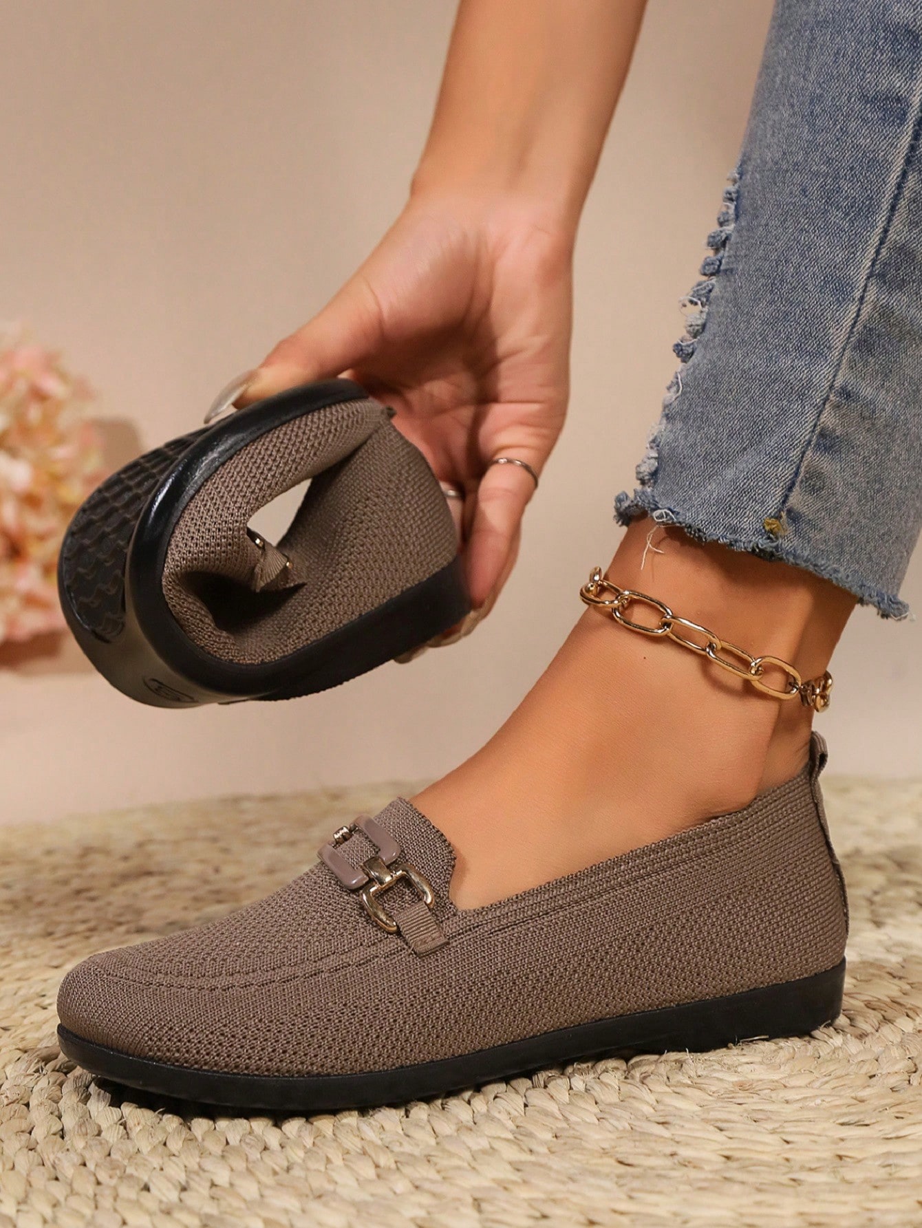 In Coffee Brown Women Flats