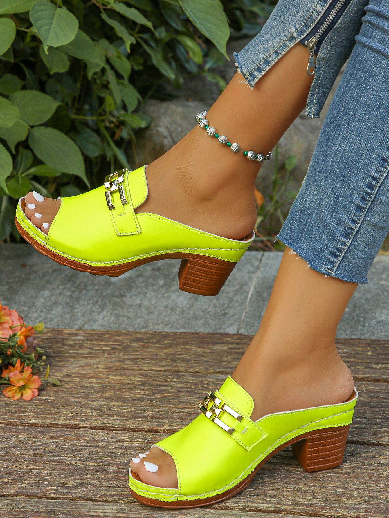 In Yellow Women Heeled Sandals