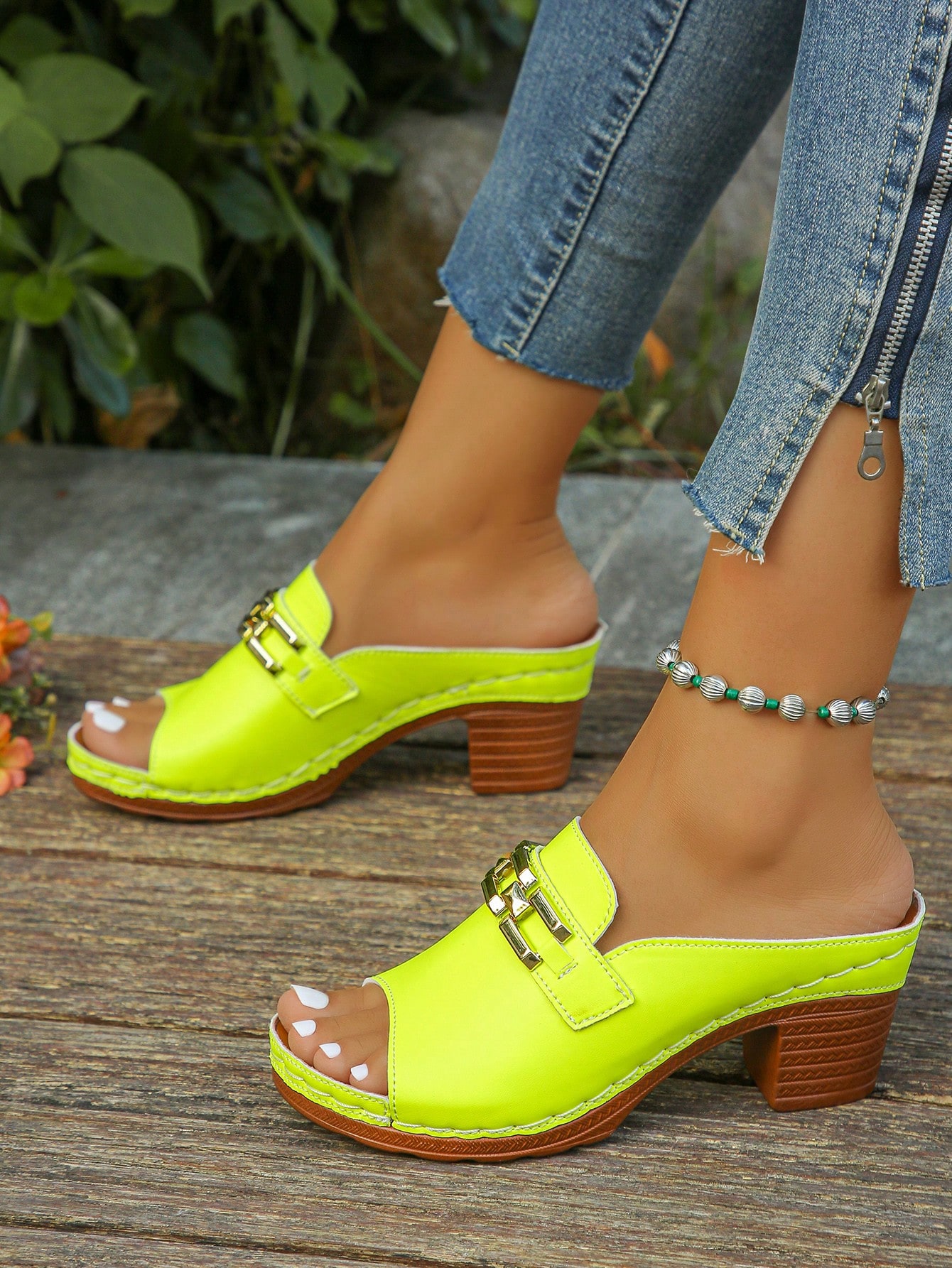 In Yellow Women Heeled Sandals