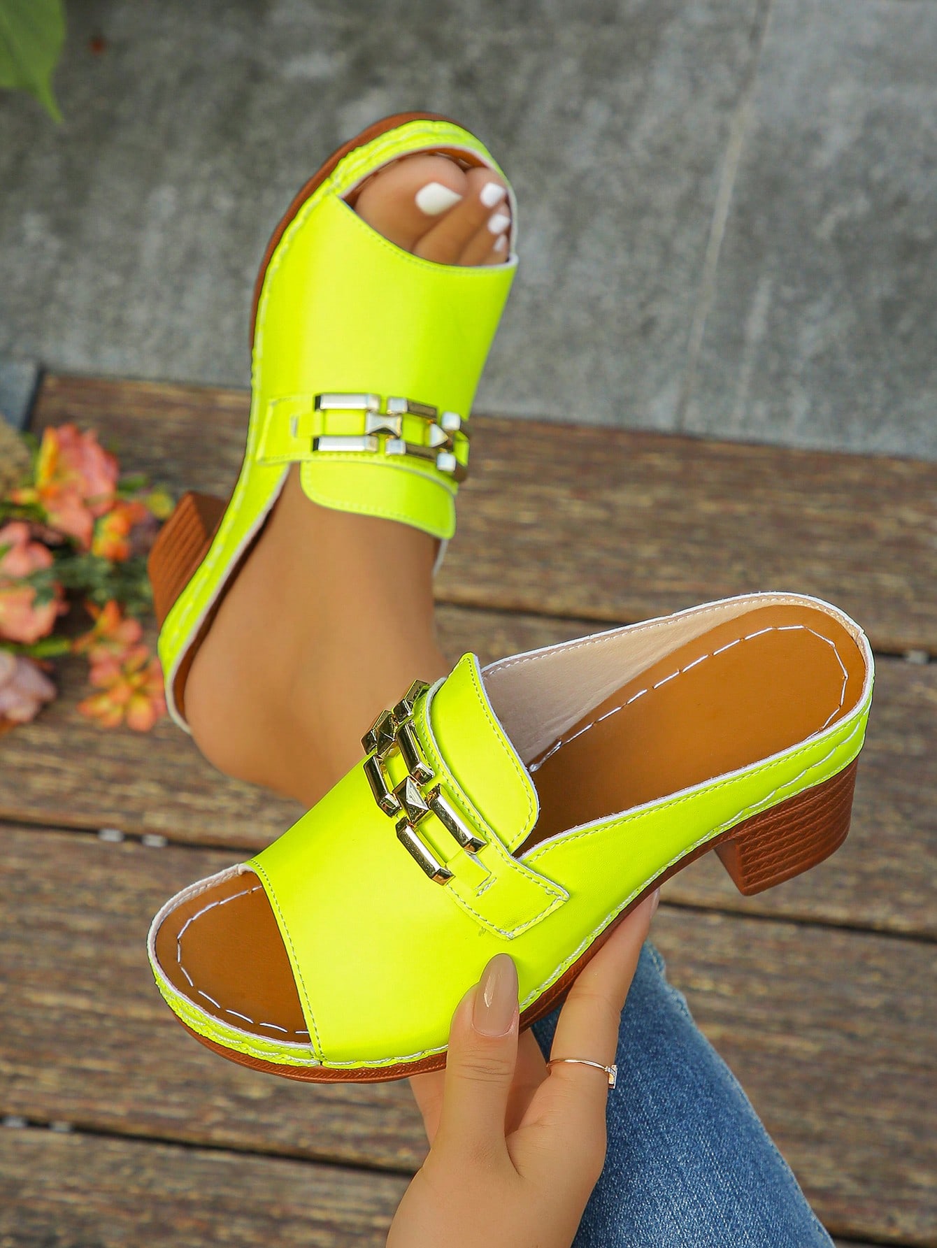 In Yellow Women Heeled Sandals