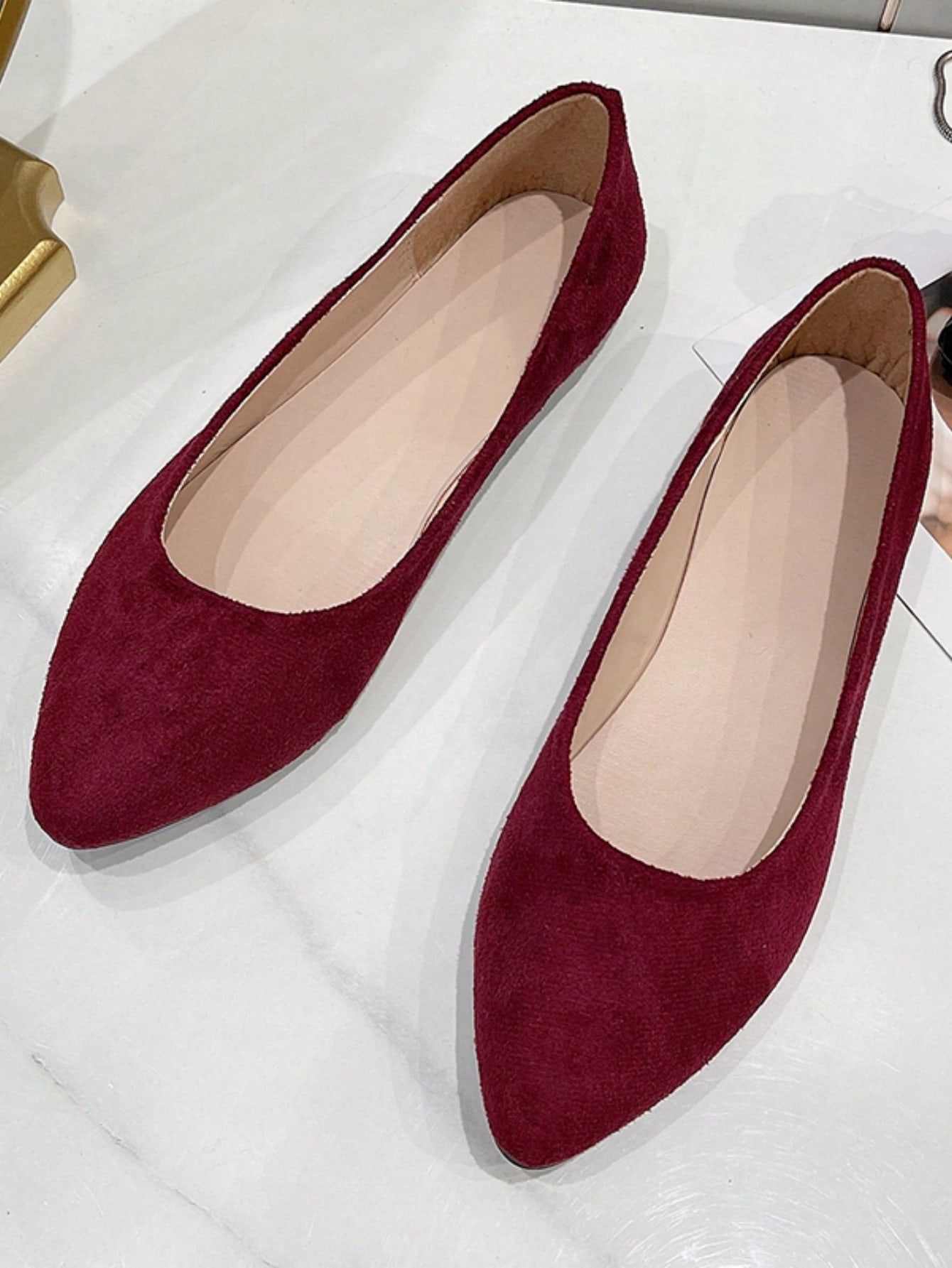 In Burgundy Women Flats