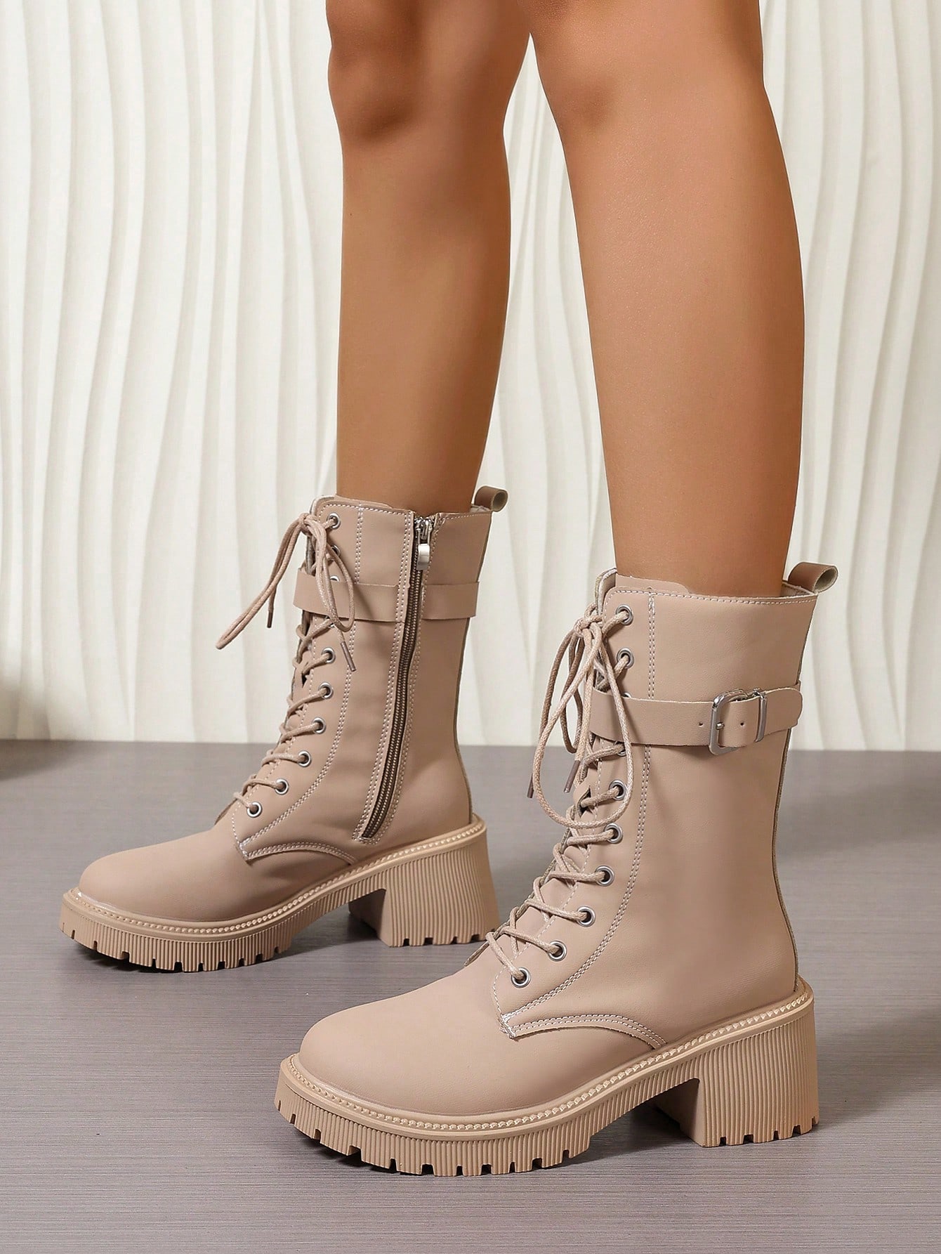 In Khaki Women Fashion Boots