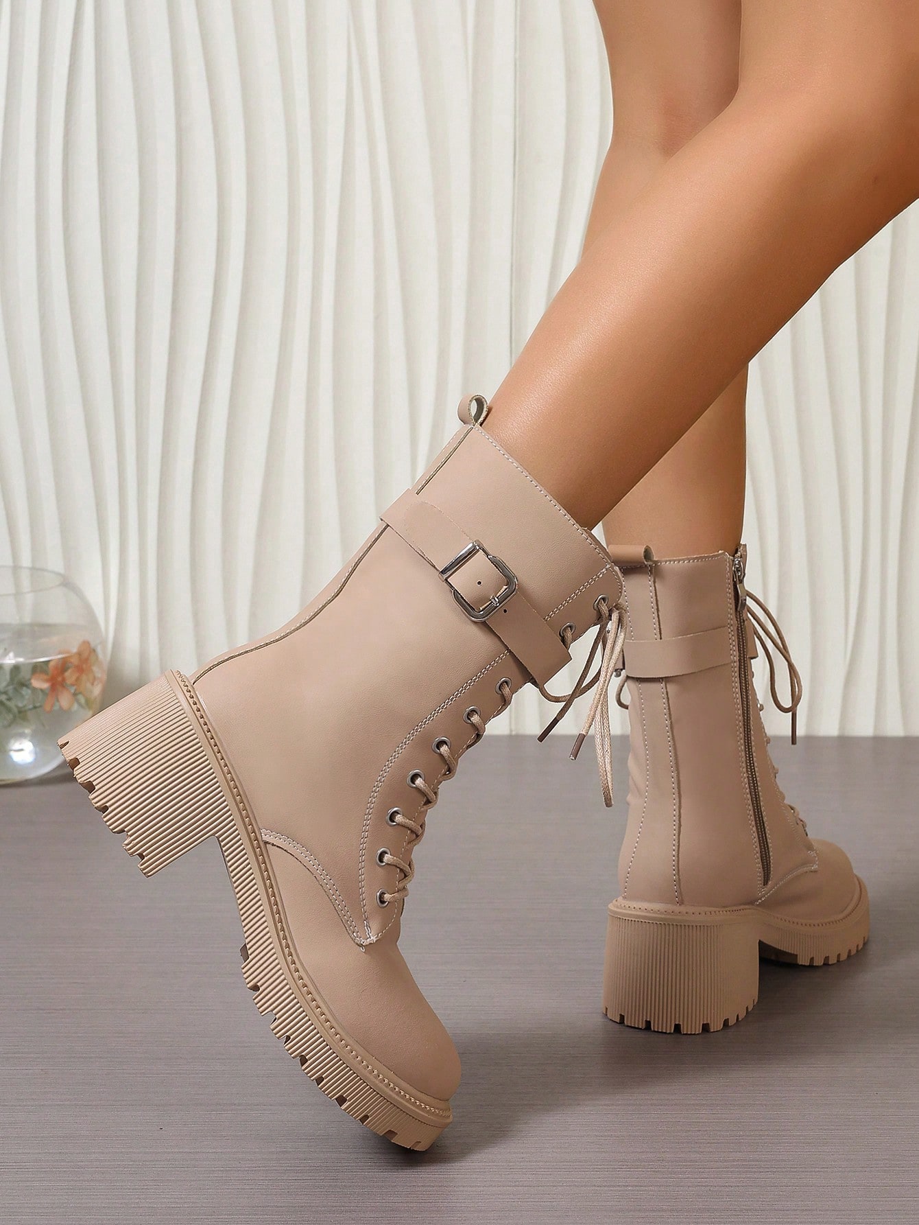 In Khaki Women Fashion Boots