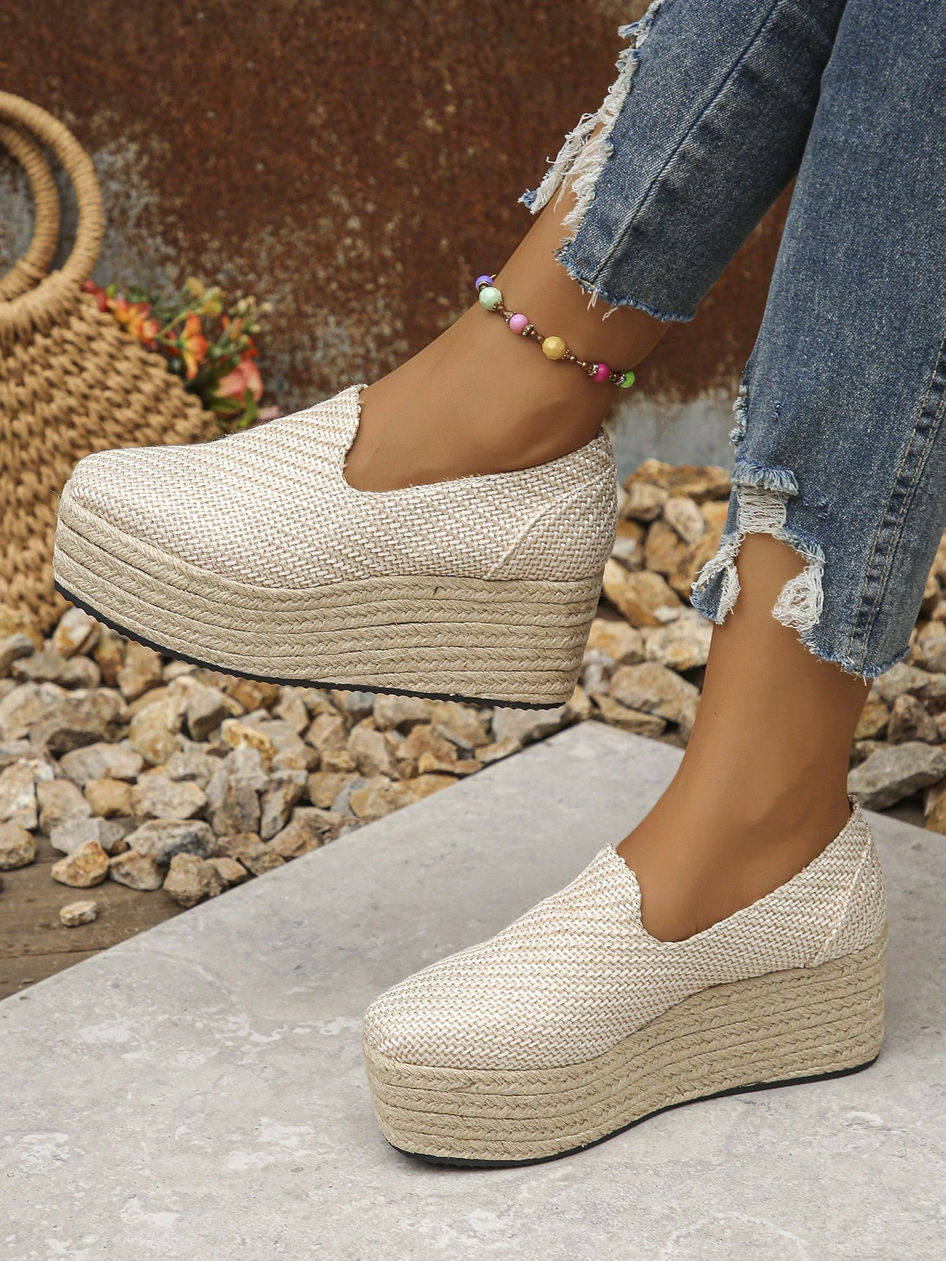 In Beige Women Wedges & Flatform