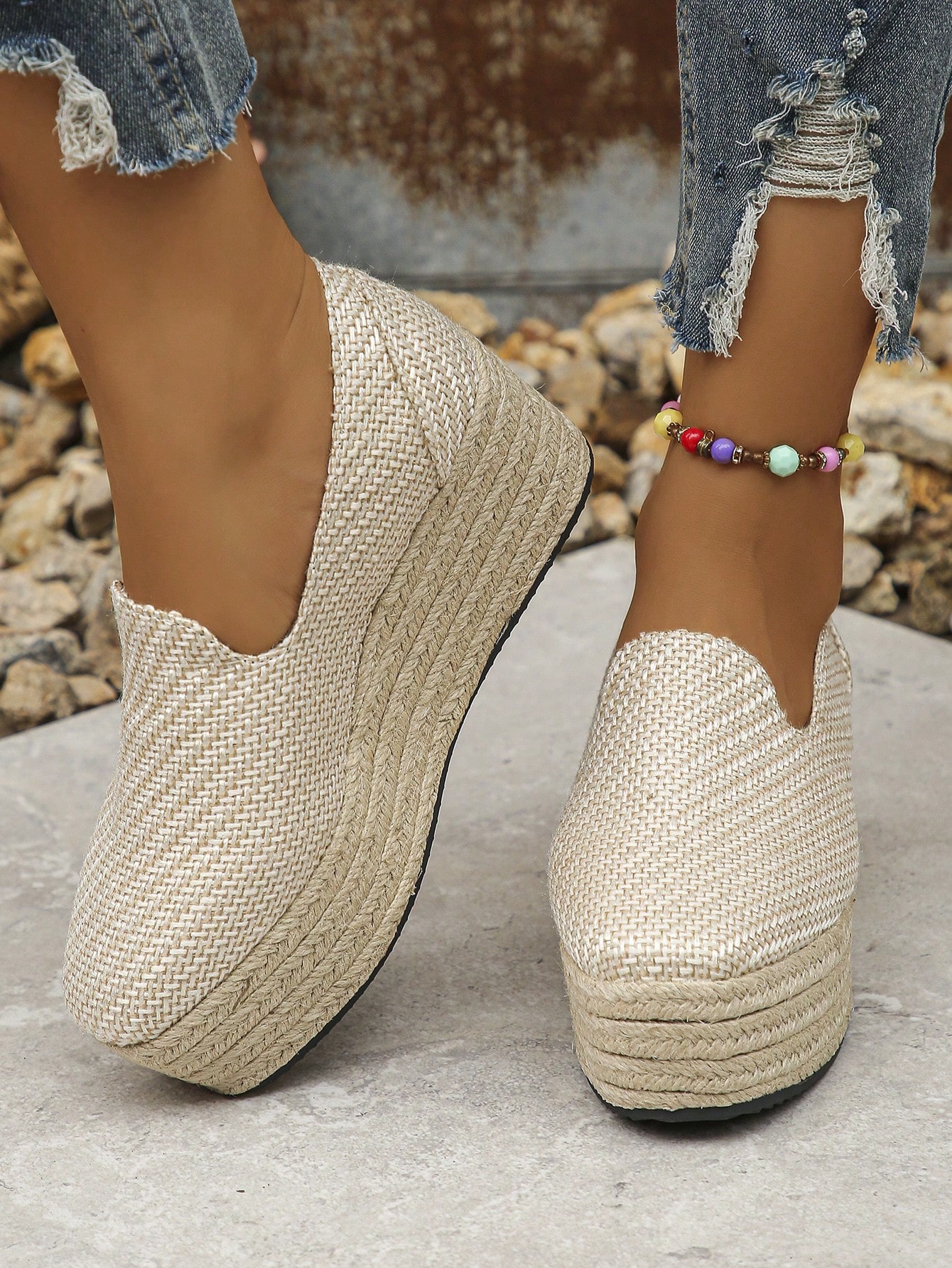 In Beige Women Wedges & Flatform