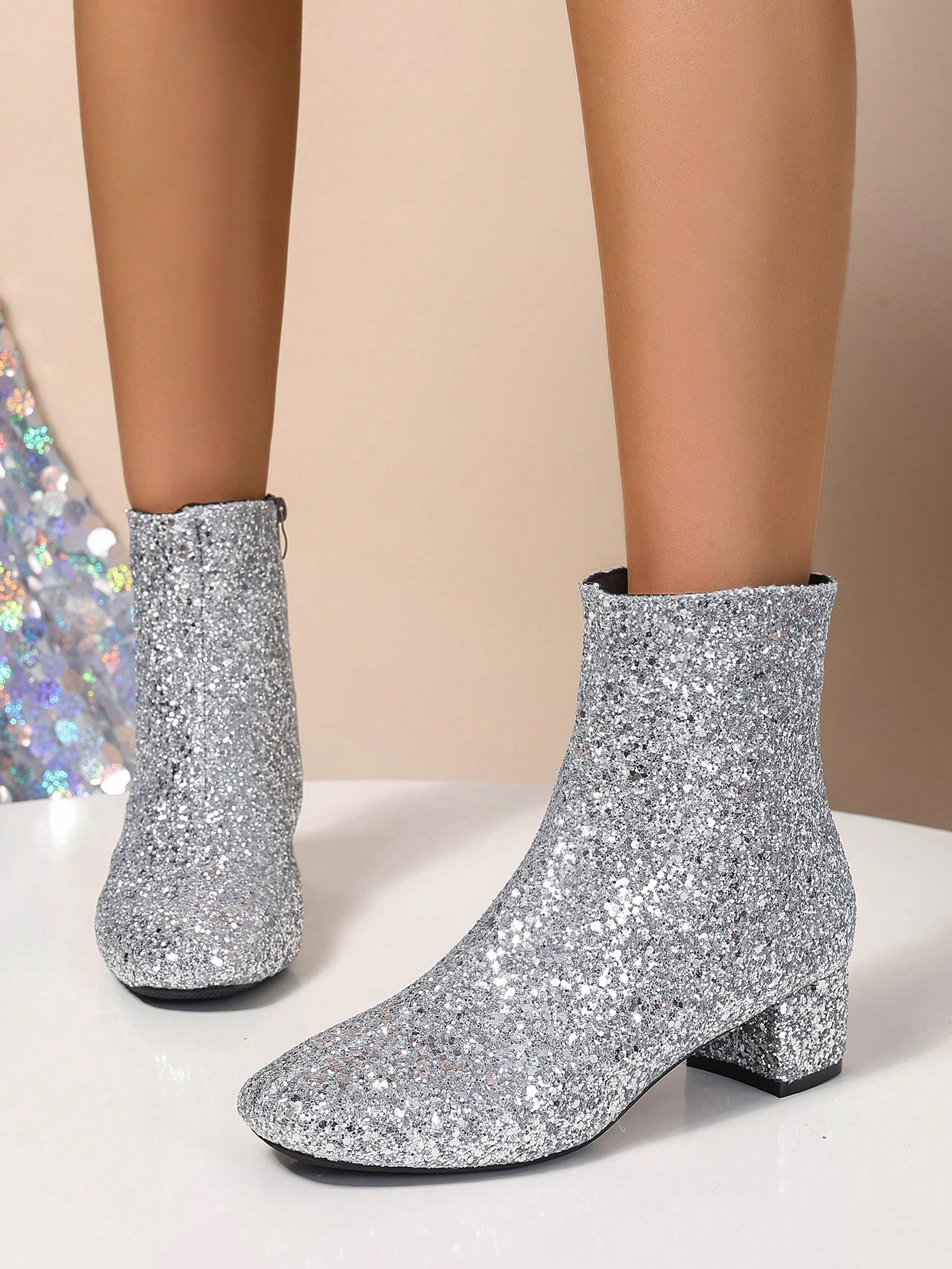 In Silver Women Fashion Boots