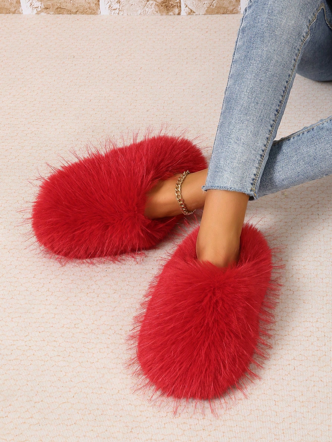 In Red Women Home Slippers