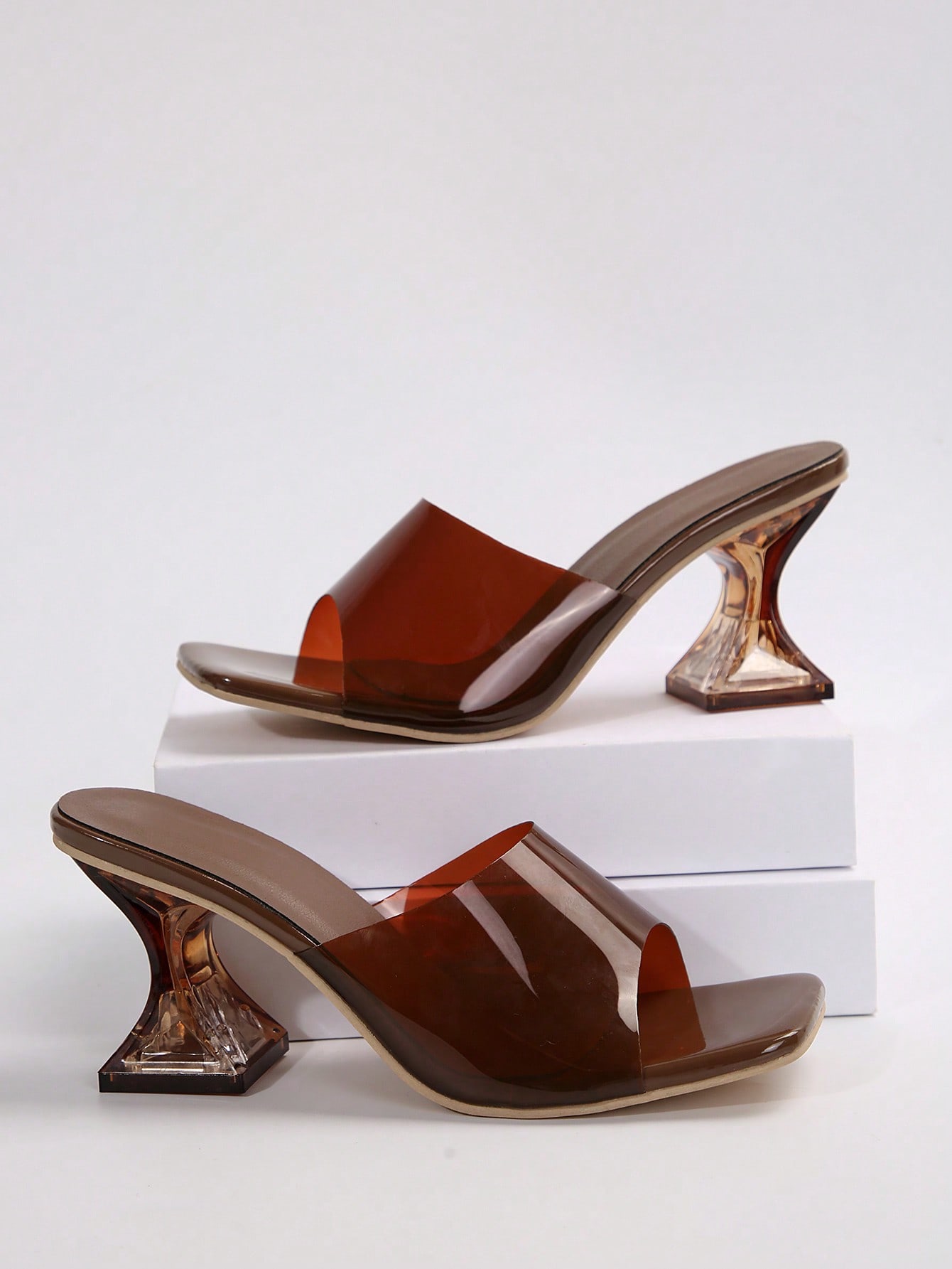 In Coffee Brown Women Heeled Sandals