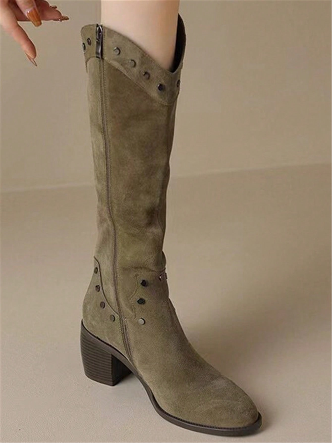 In Khaki Women Fashion Boots