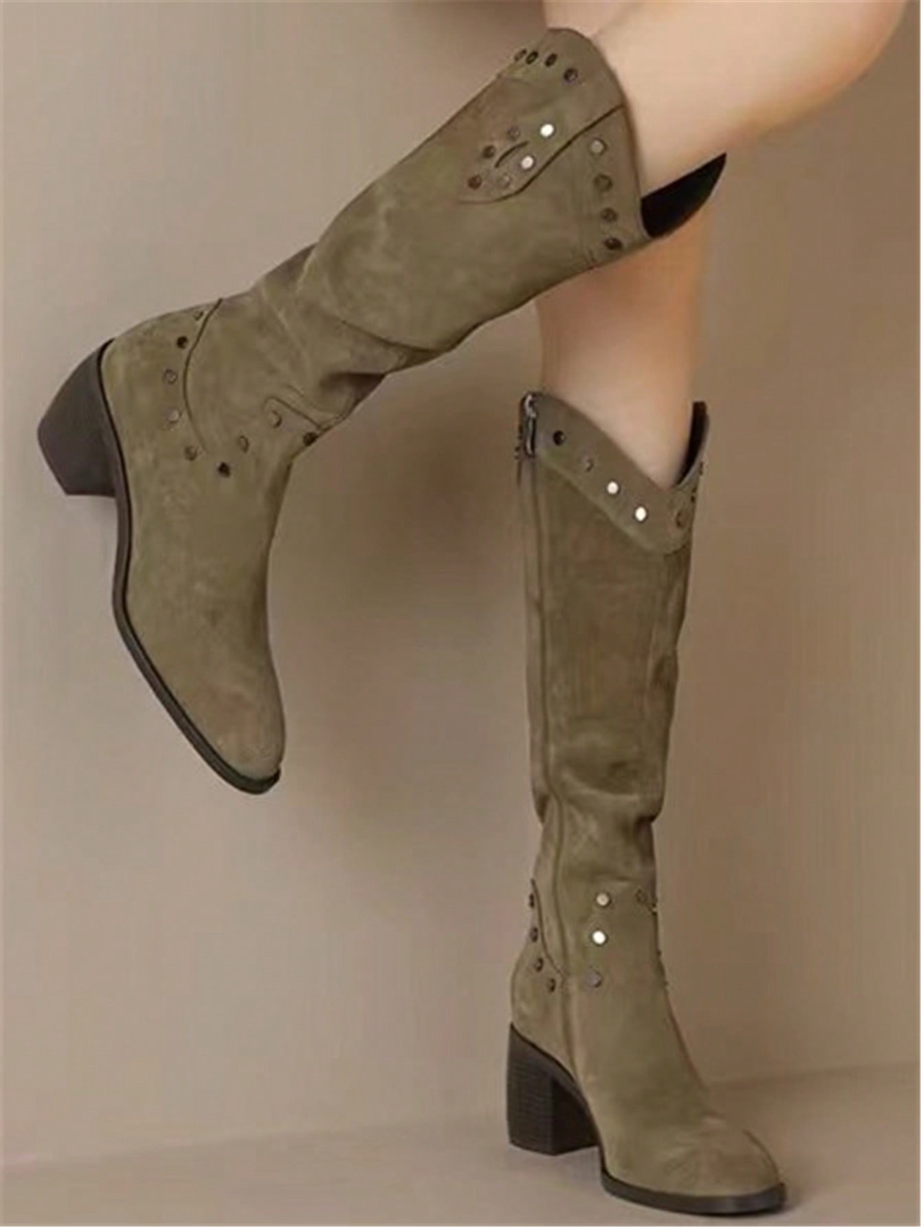 In Khaki Women Fashion Boots