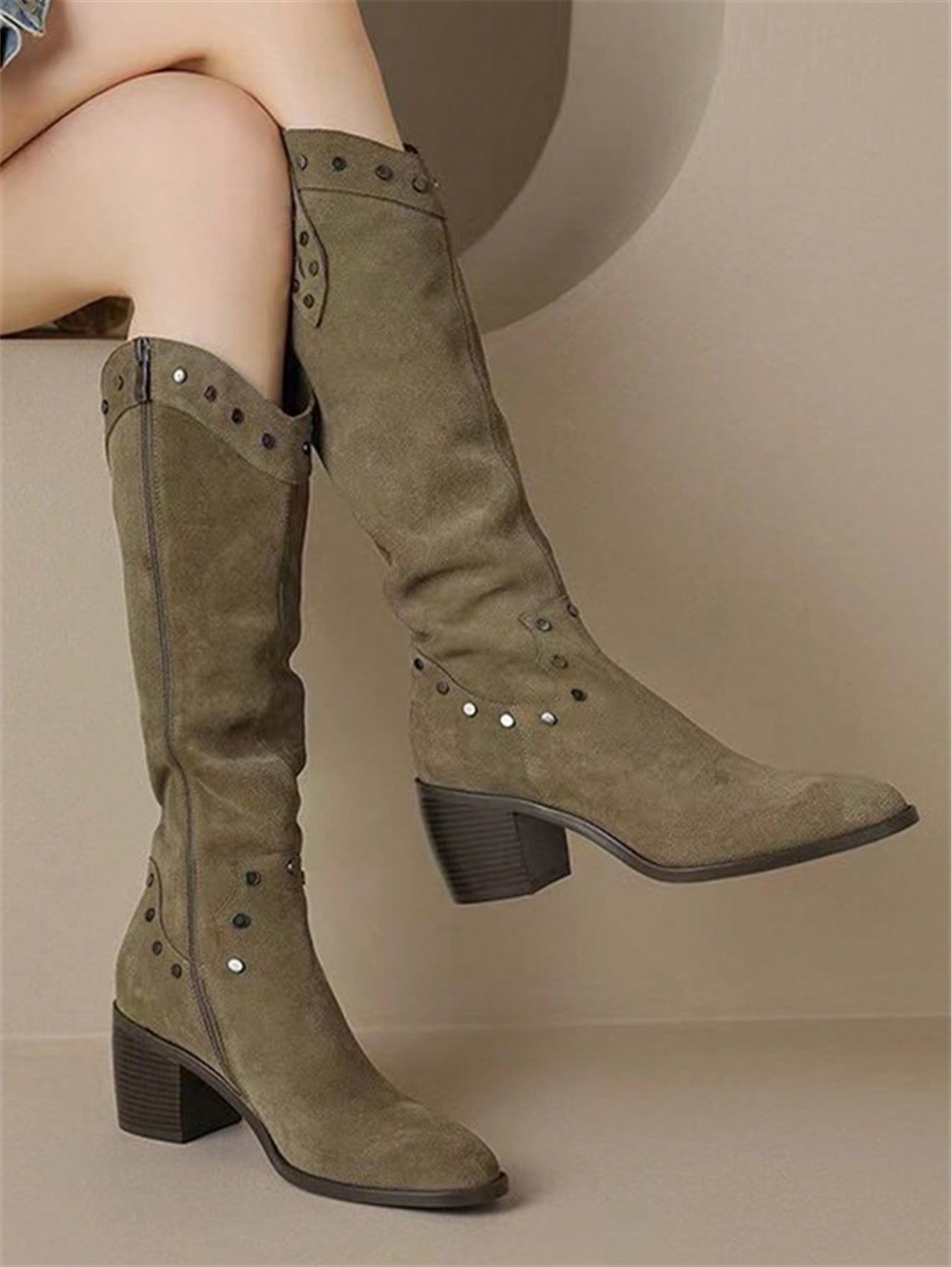 In Khaki Women Fashion Boots