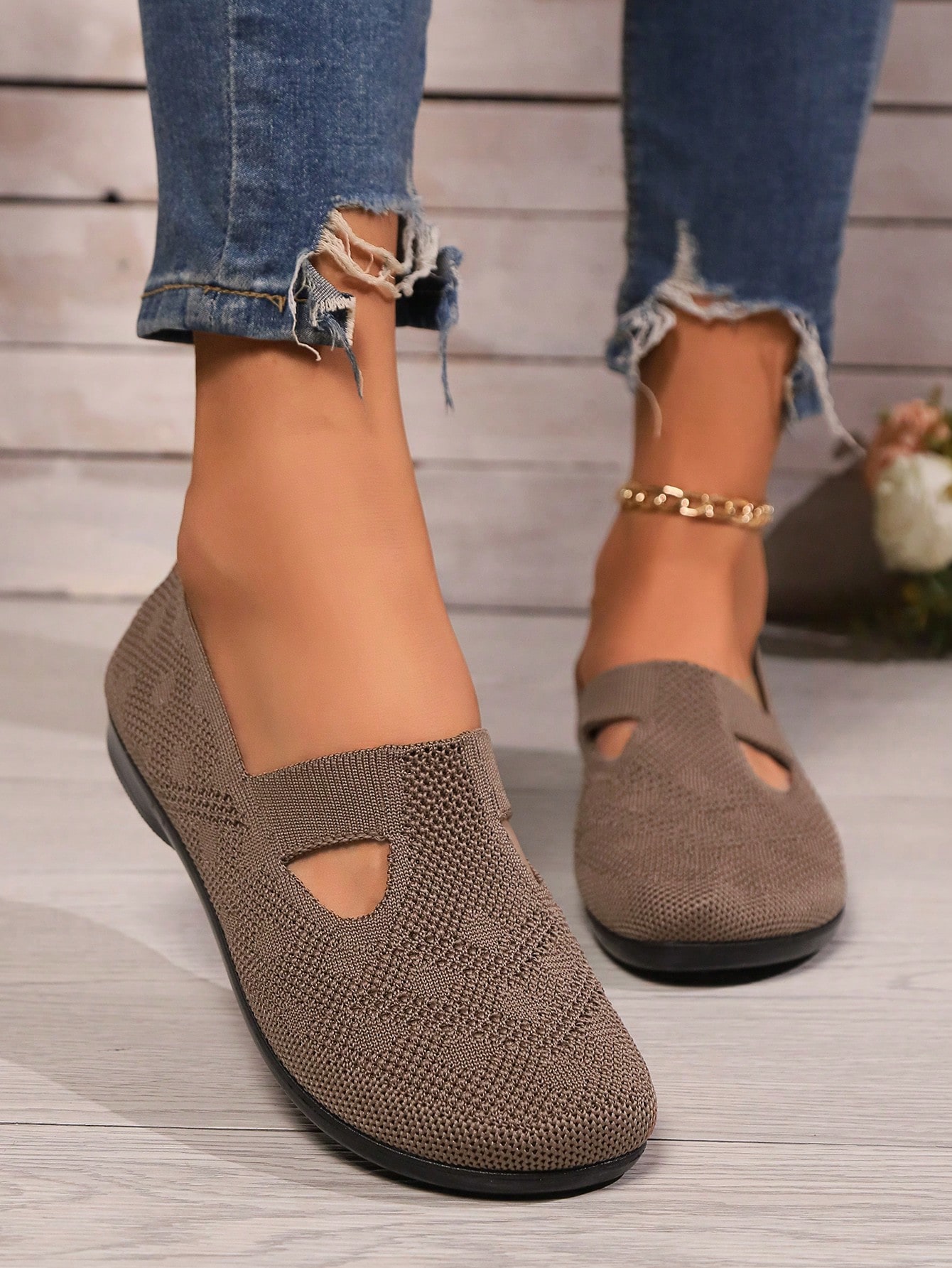 In Coffee Brown Women Flats