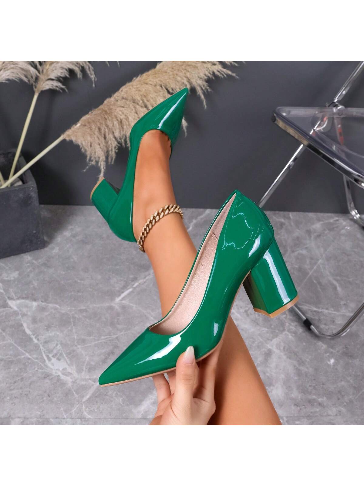 In Green Women Pumps