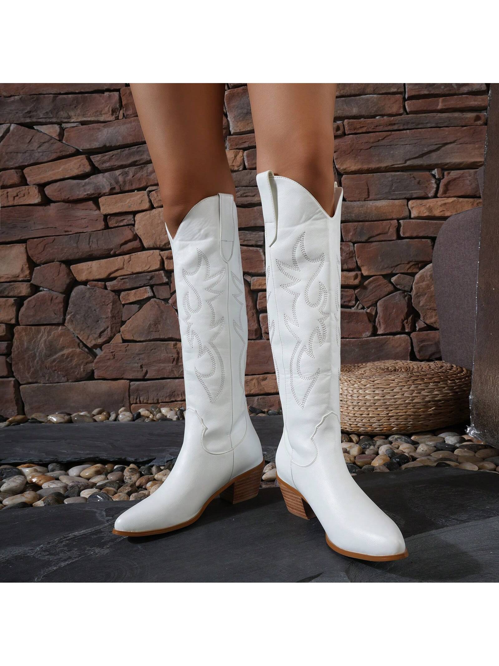 In White Women Knee-High Boots