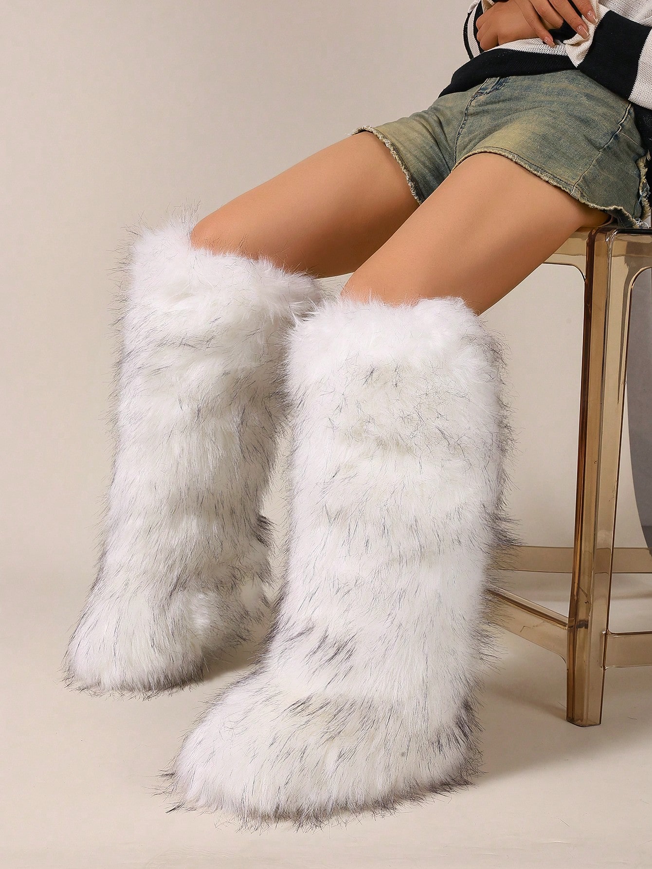 In White Women Knee-High Boots