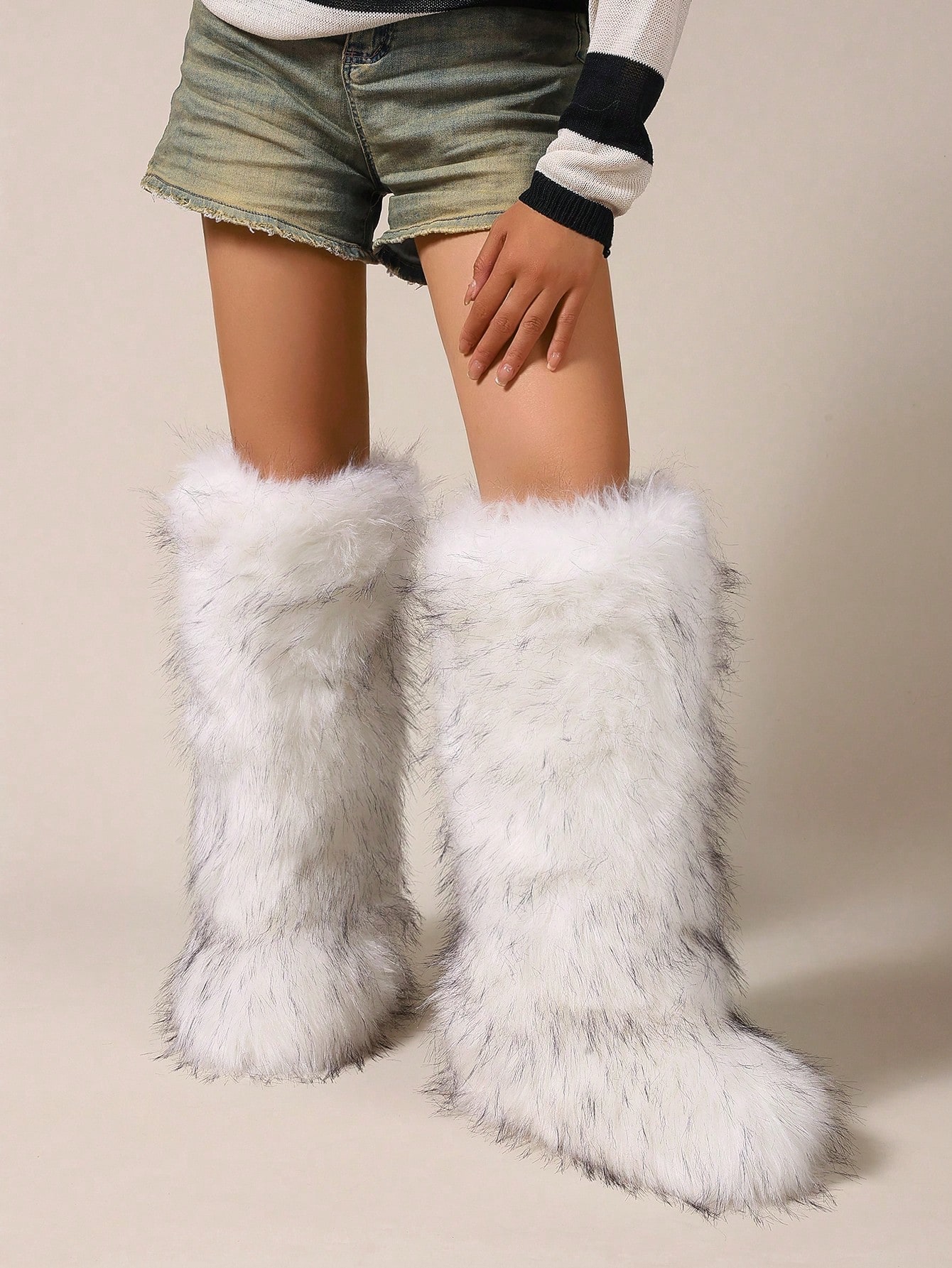 In White Women Knee-High Boots