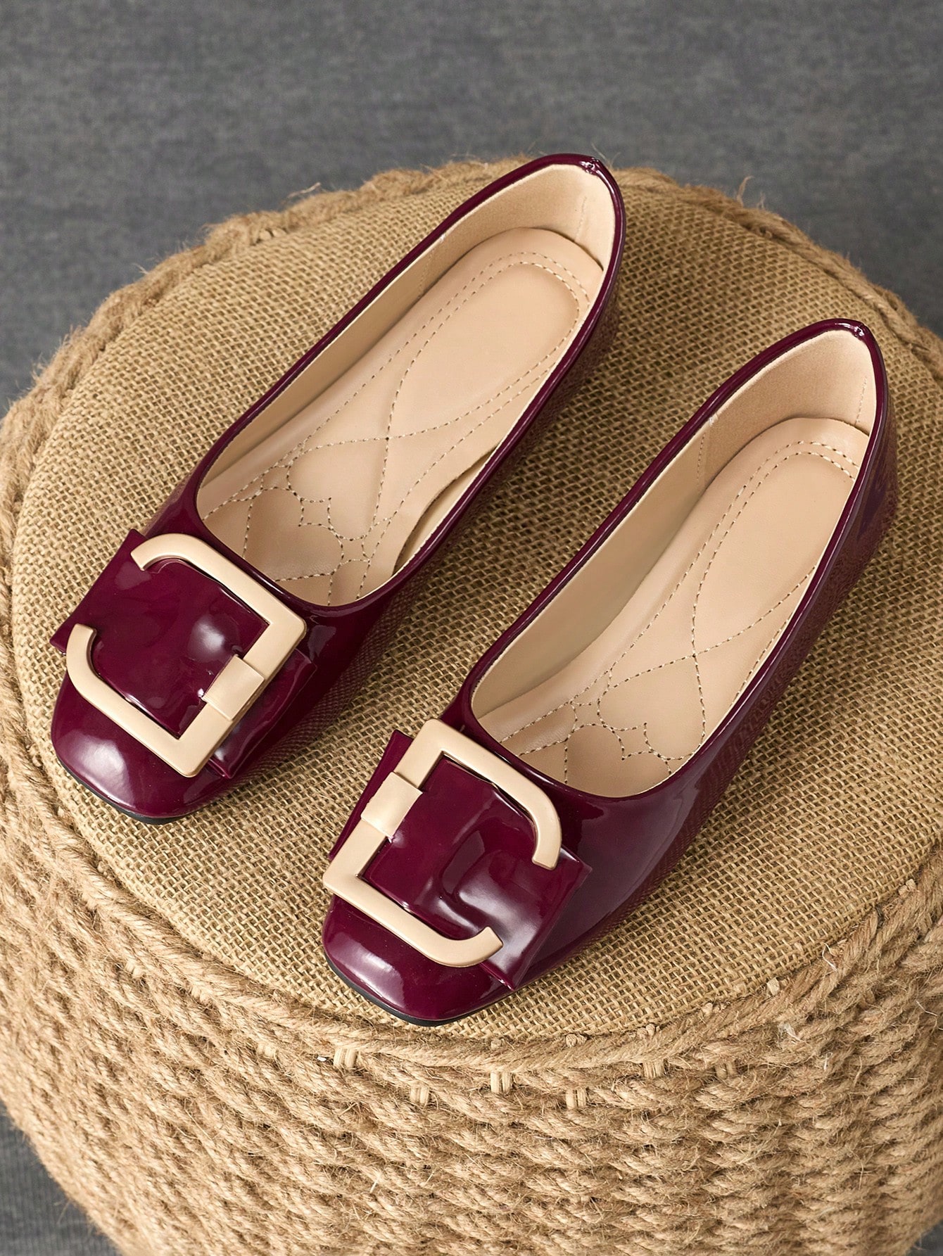 In Burgundy Women Flats