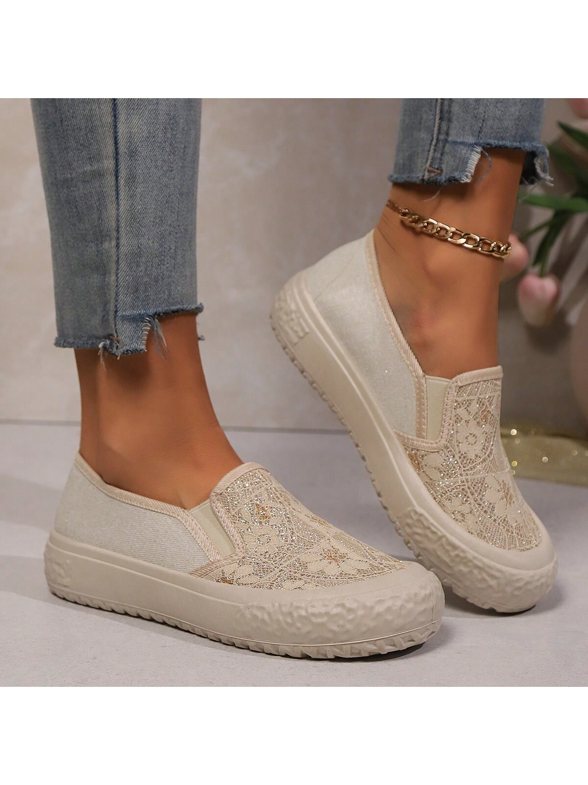 In Beige Women Wedges & Flatform