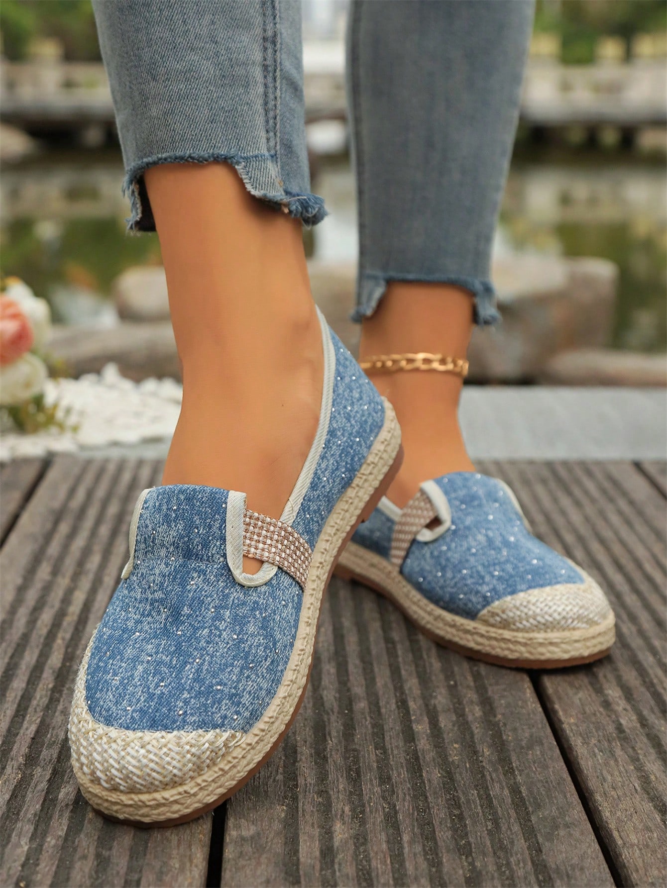 In Baby Blue Women Flats