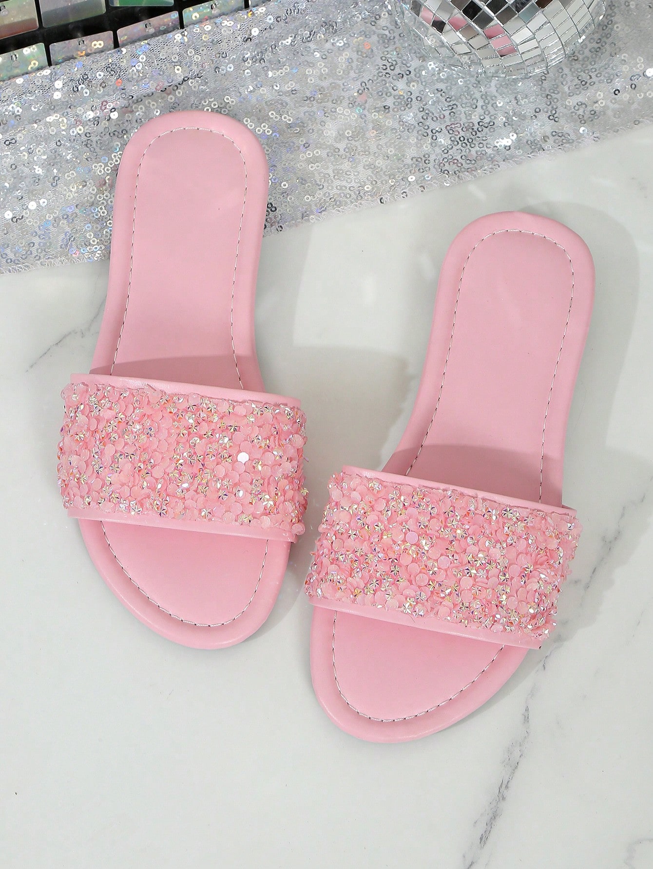 In Baby Pink Women Flat Sandals