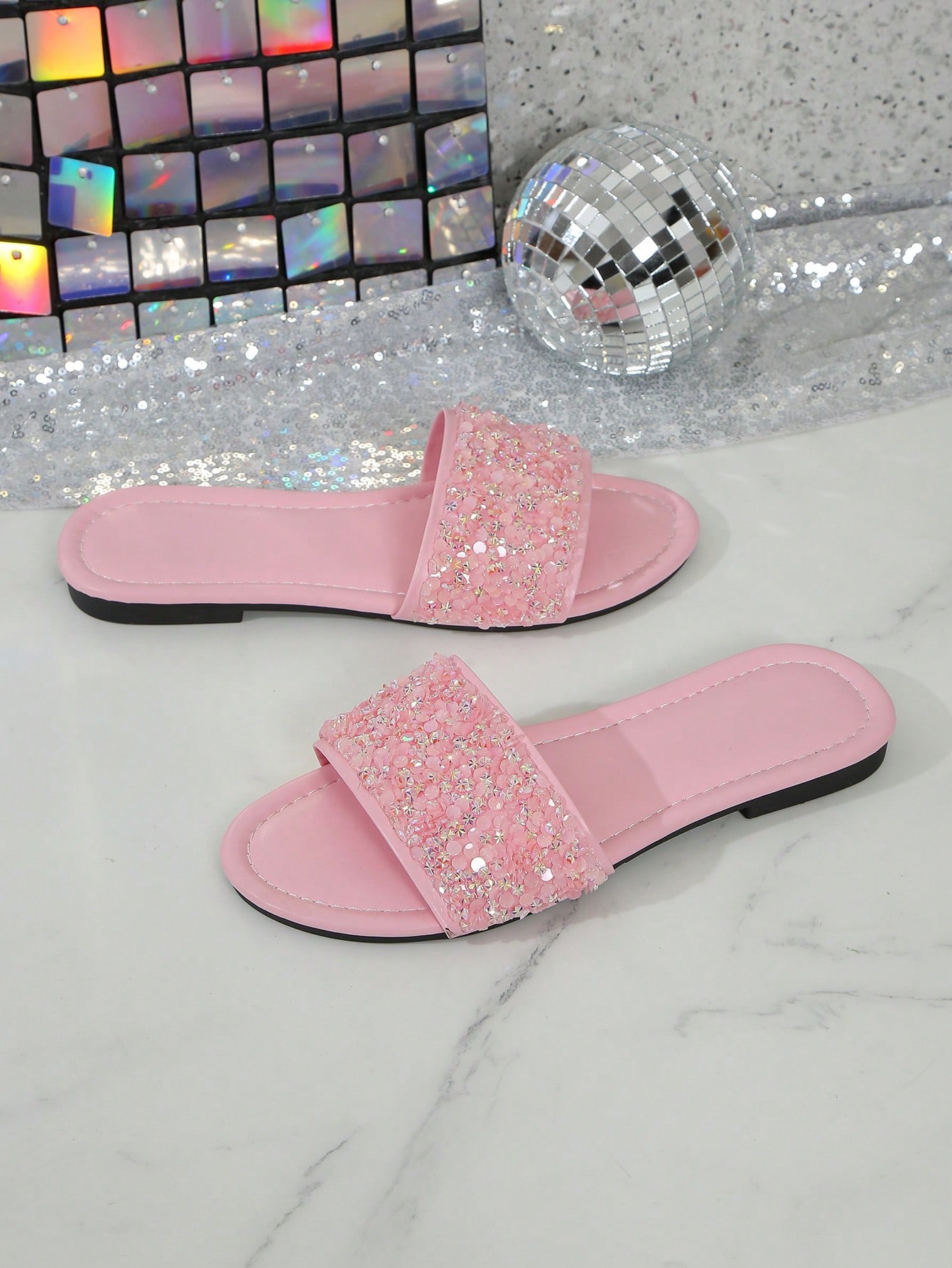 In Baby Pink Women Flat Sandals