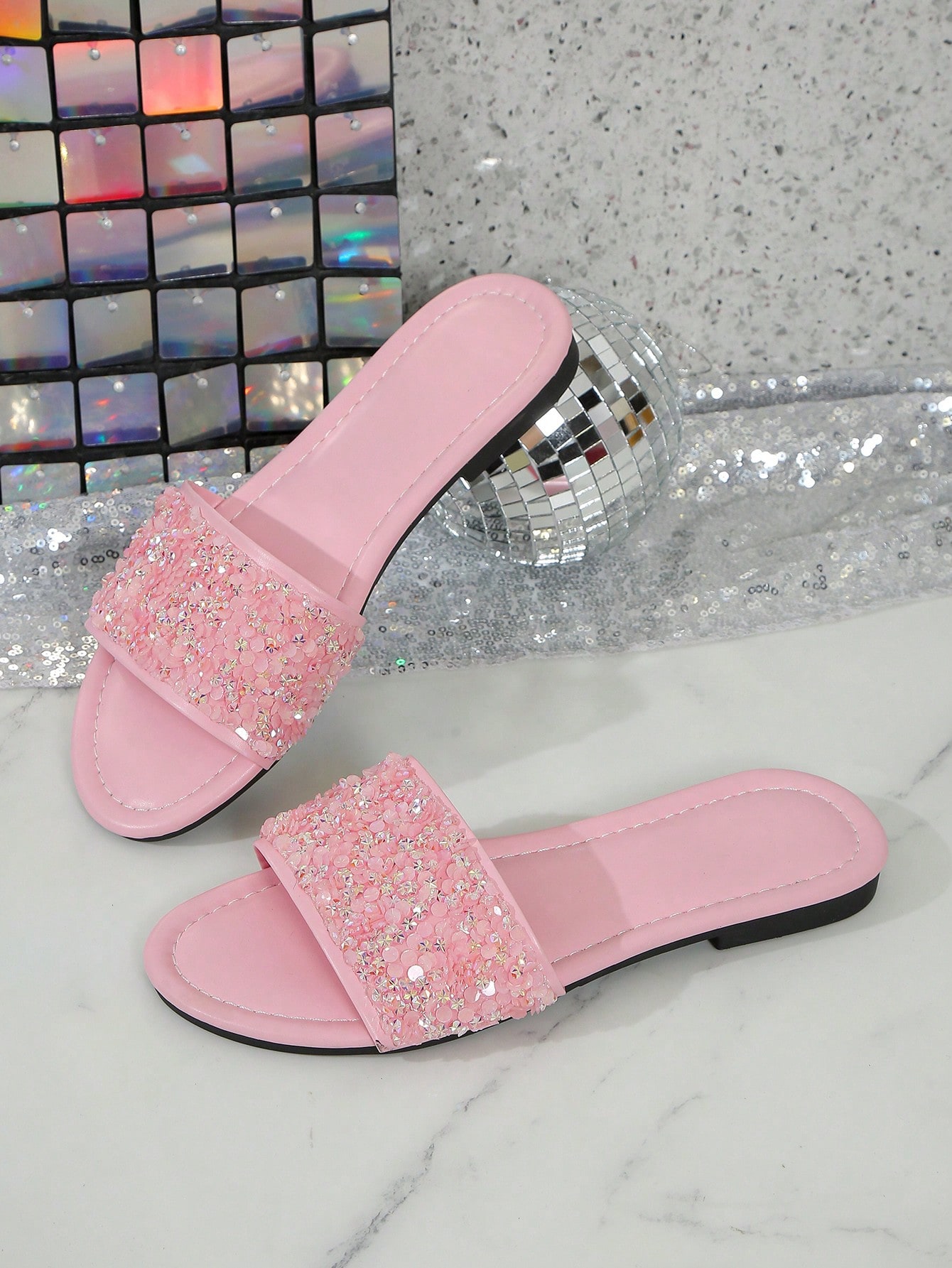 In Baby Pink Women Flat Sandals