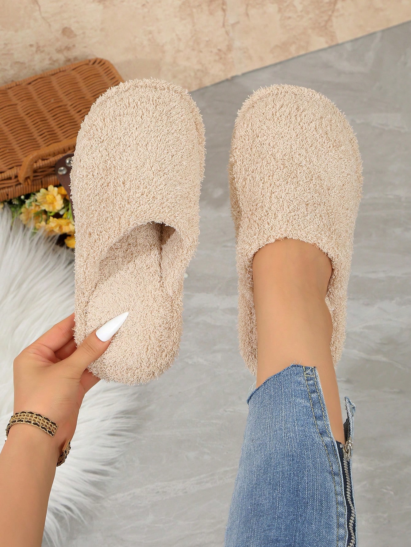 In Khaki Women Home Slippers