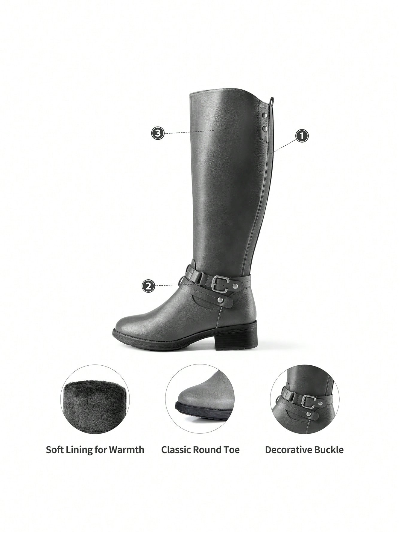 In Grey Women Fashion Boots