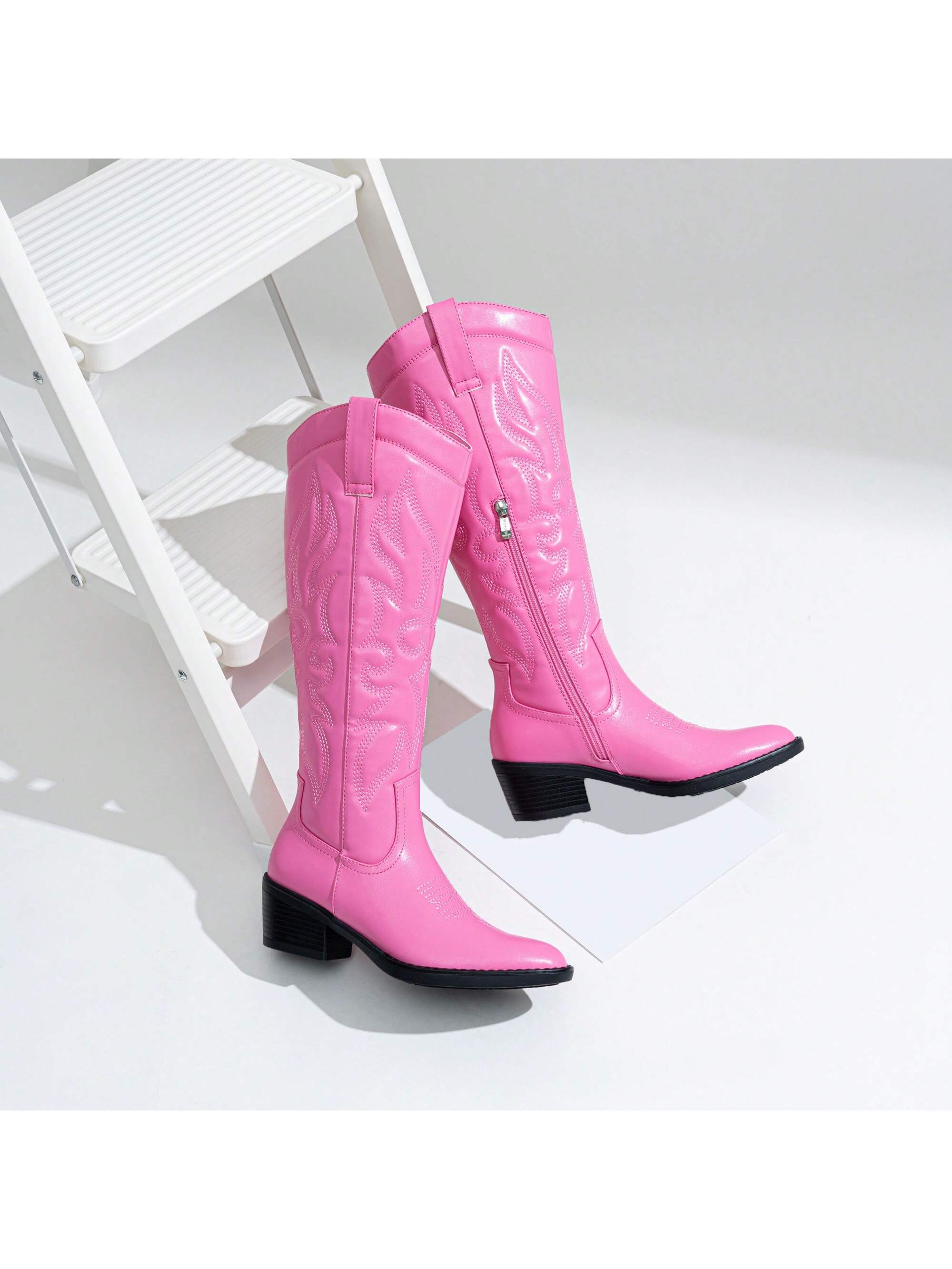 In Pink Women Knee-High Boots