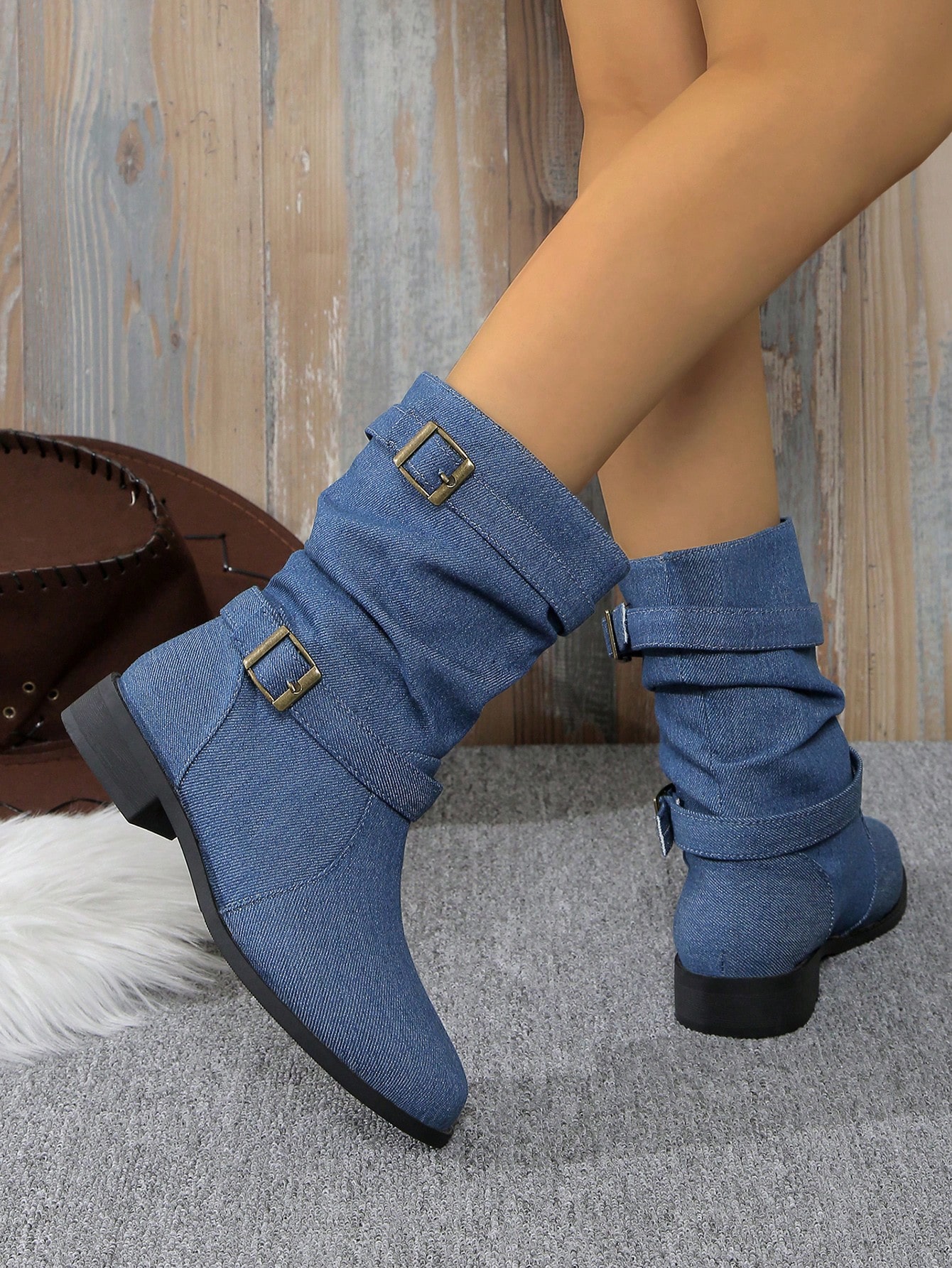 In Blue Women Mid-Calf Boots