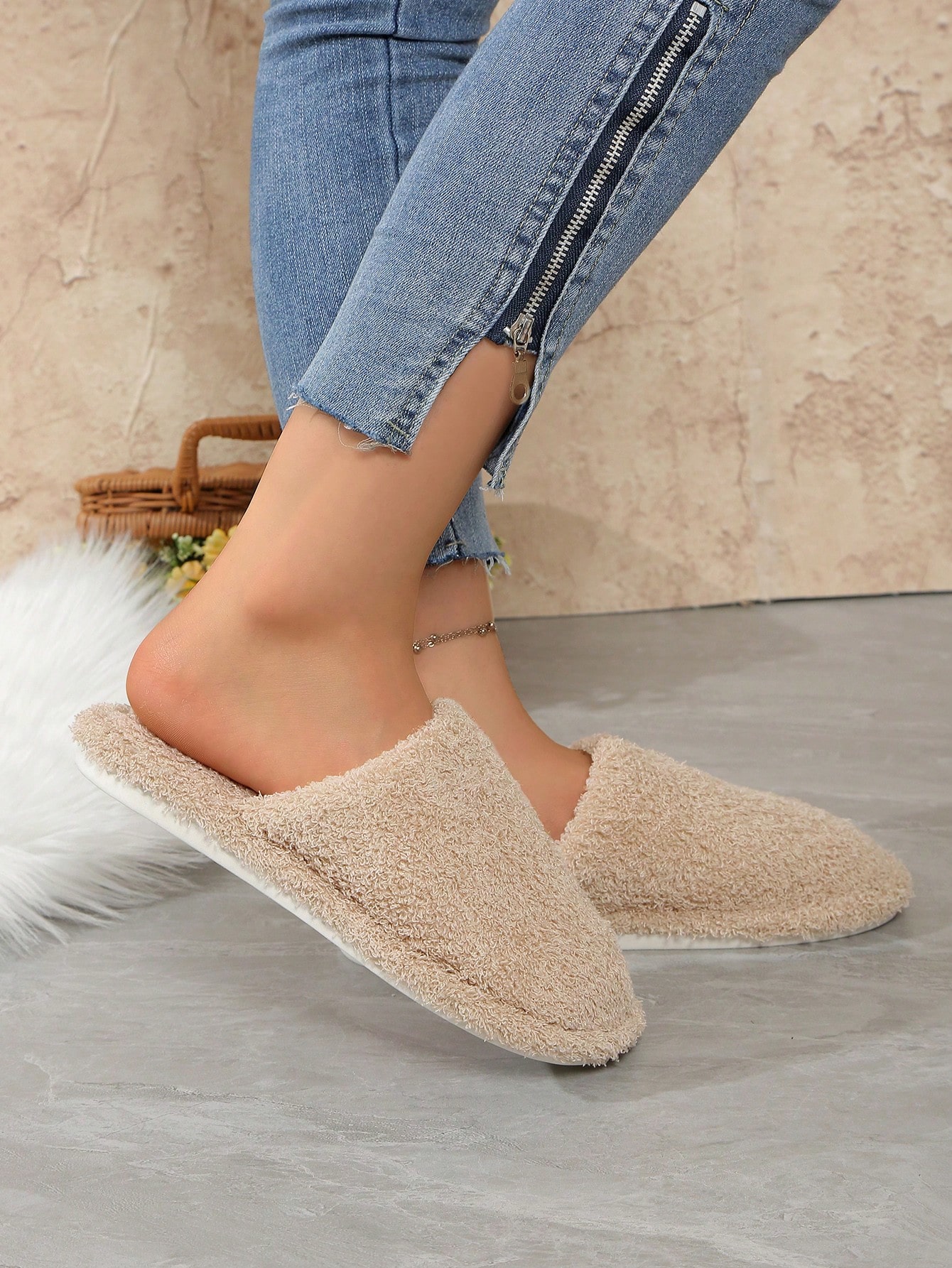 In Khaki Women Home Slippers