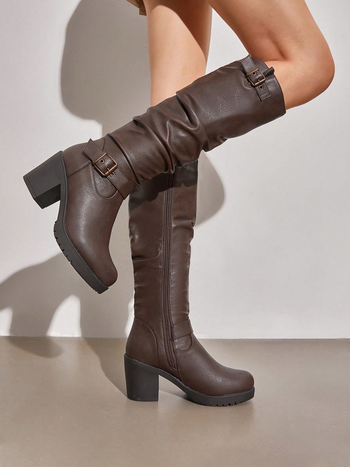 In Brown Women Knee-High Boots