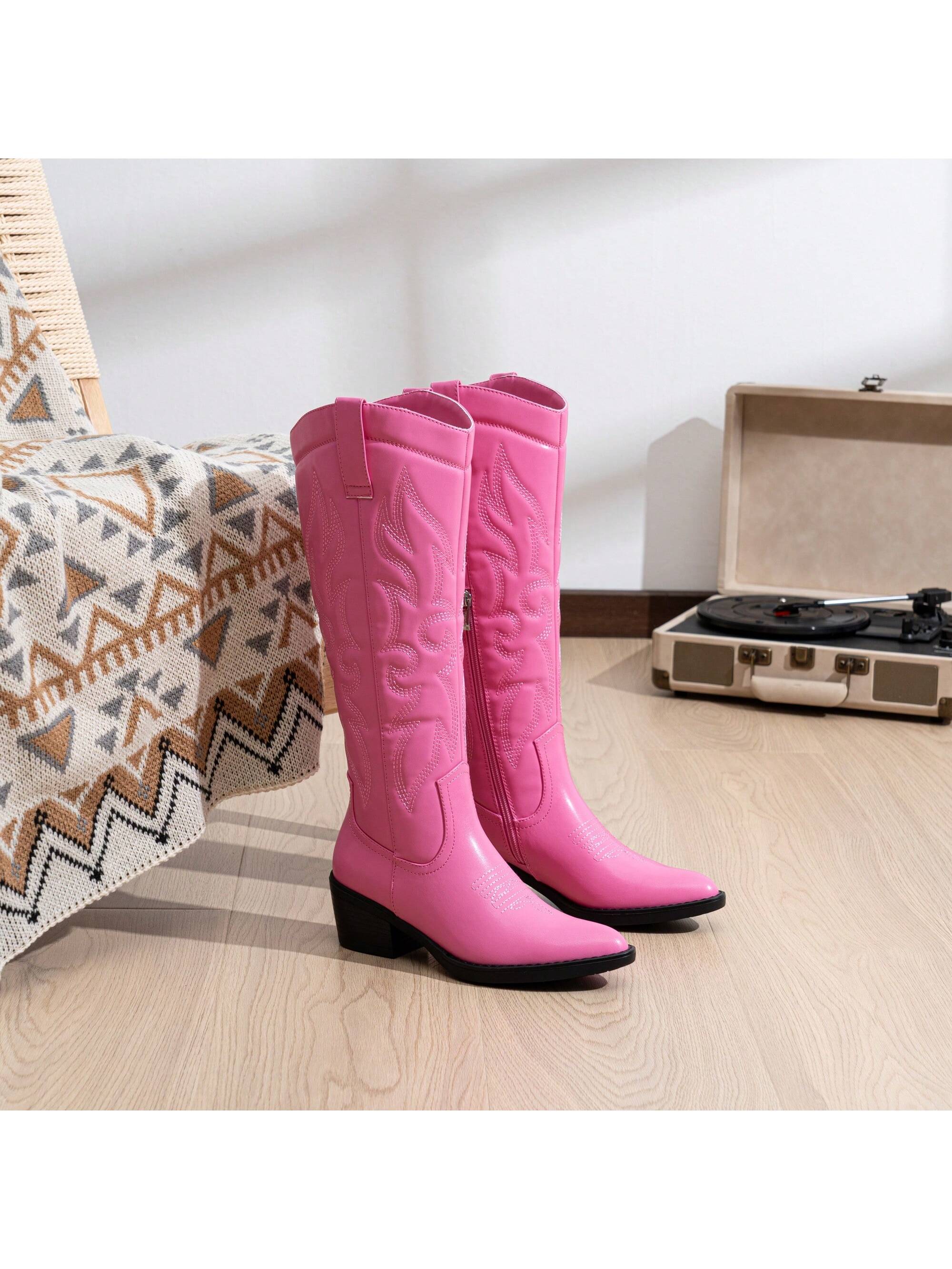 In Pink Women Knee-High Boots