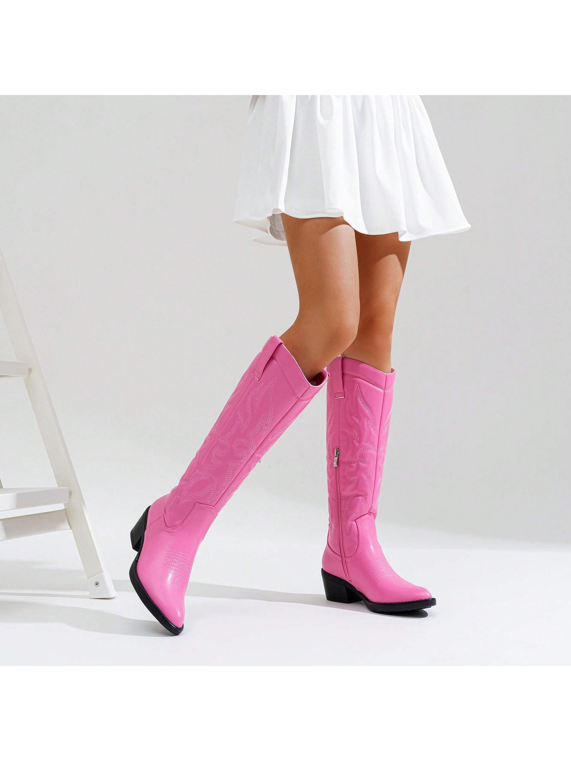 In Pink Women Knee-High Boots