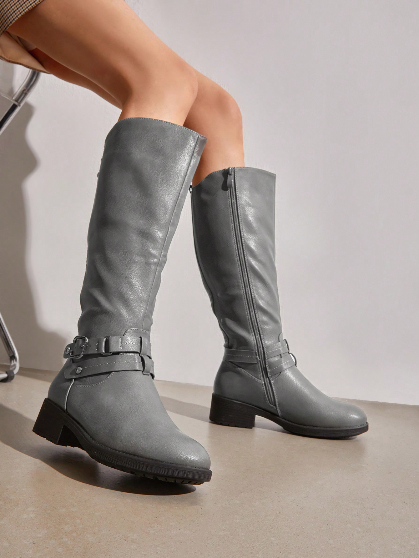 In Grey Women Fashion Boots