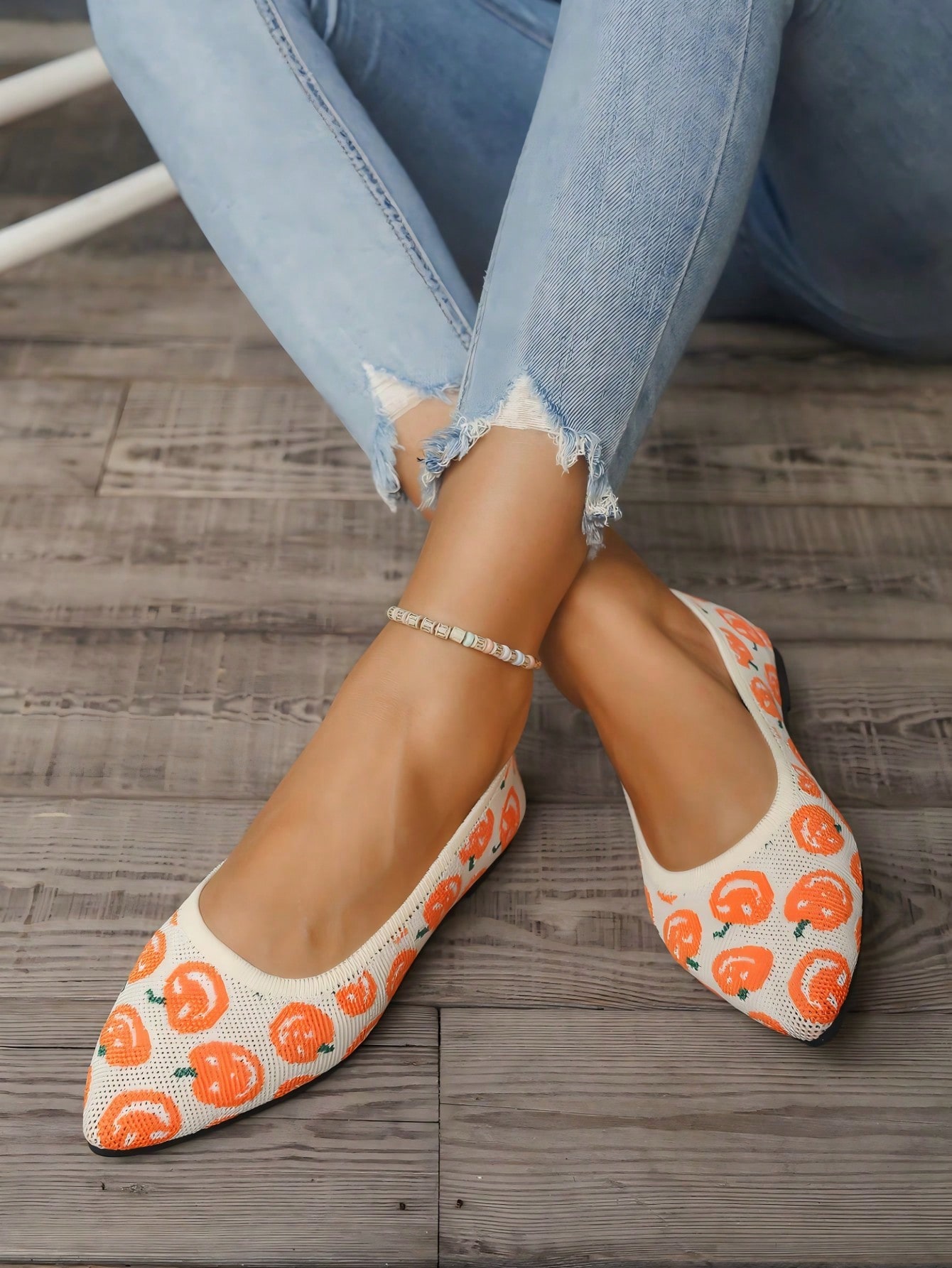 In Orange Women Flats