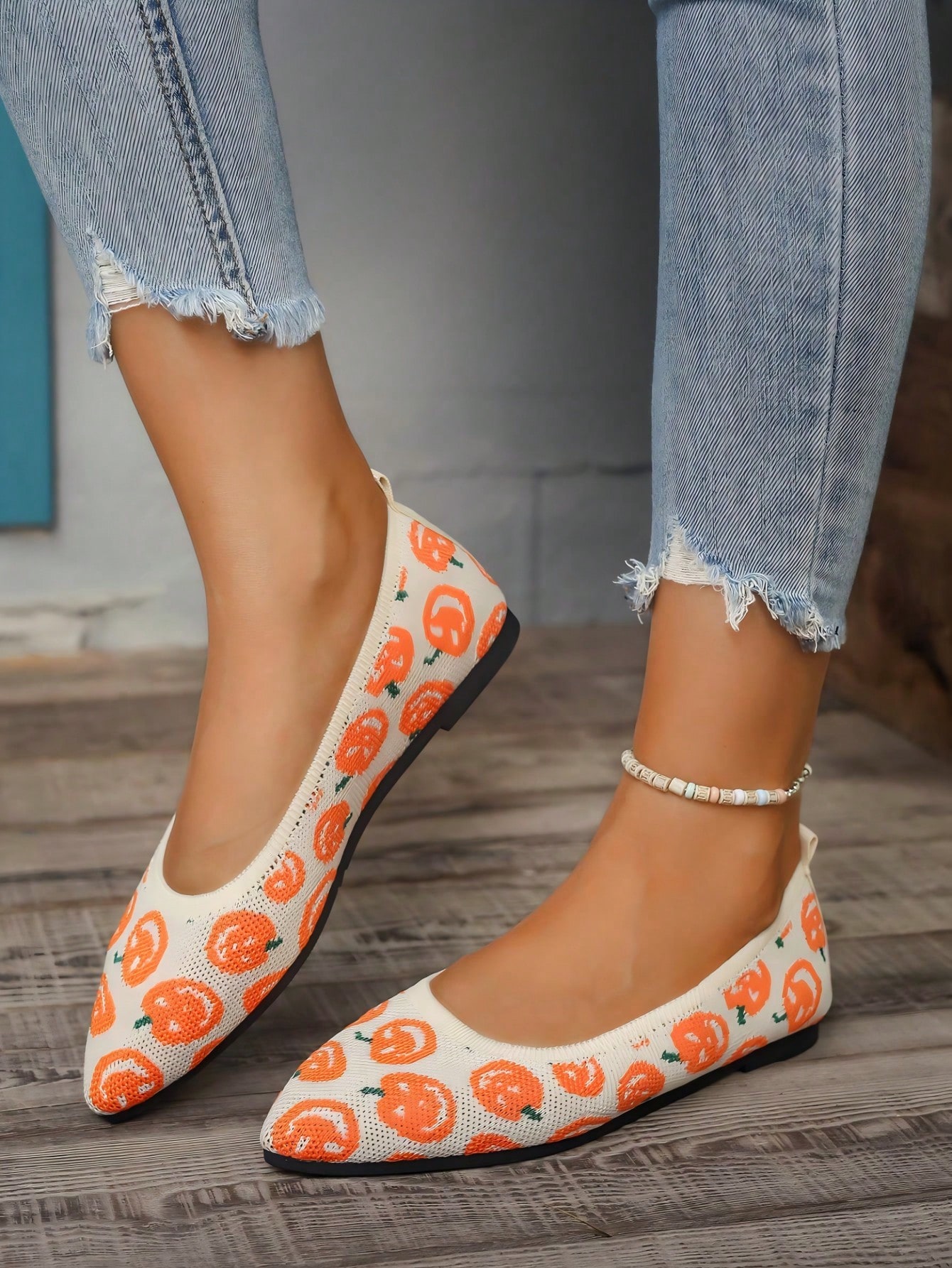 In Orange Women Flats