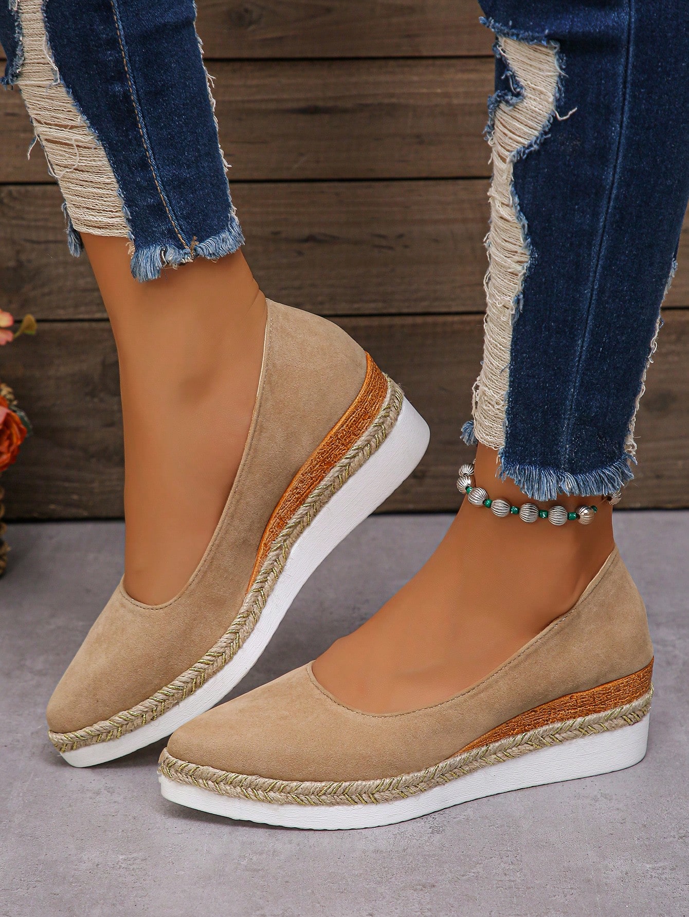 In Khaki Women Wedges & Flatform