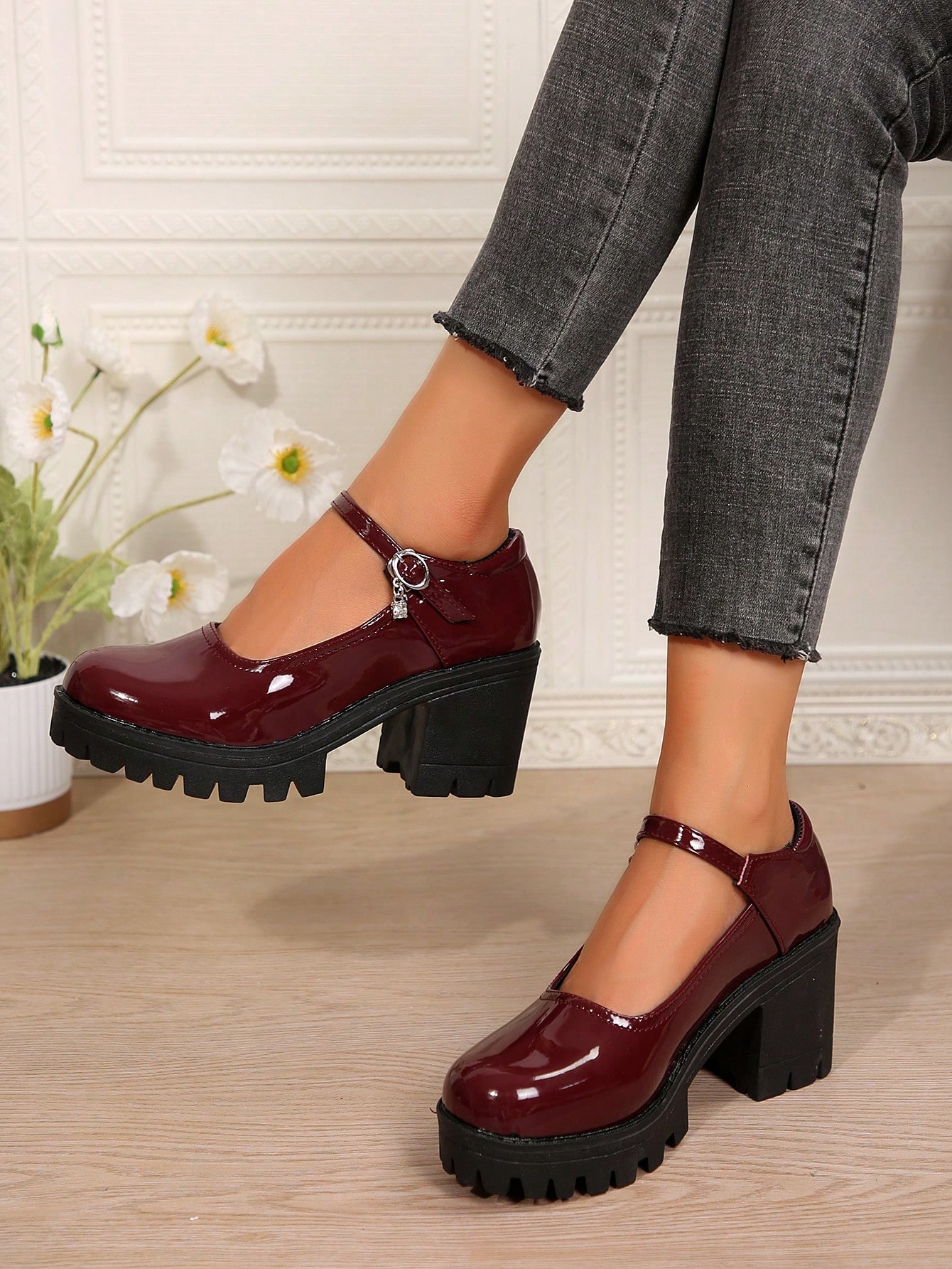 In Burgundy Women Pumps