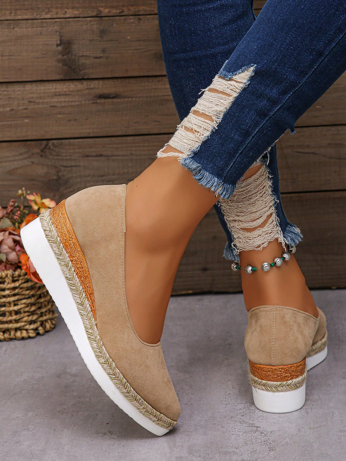 In Khaki Women Wedges & Flatform