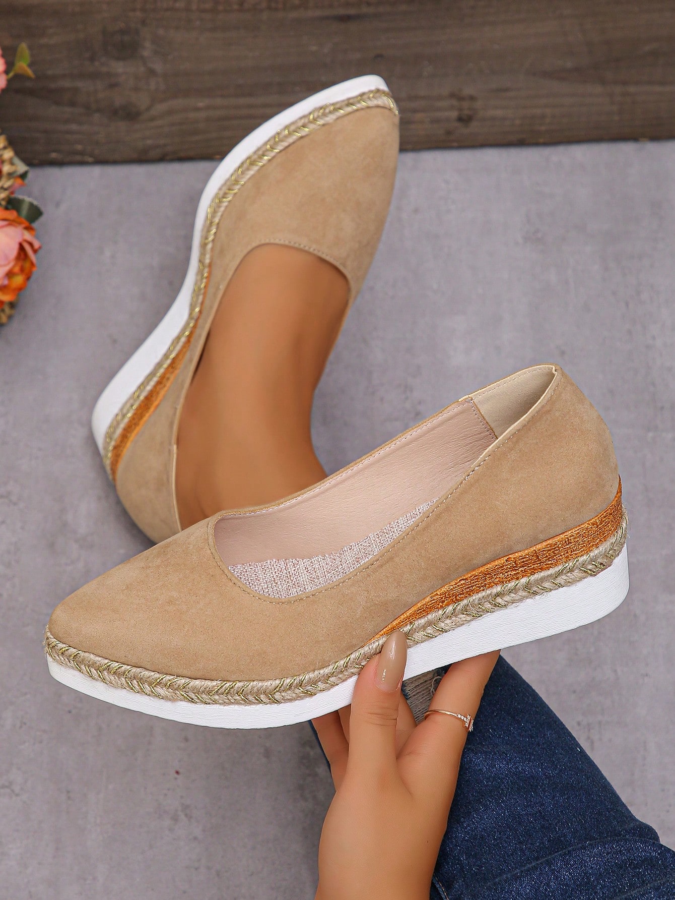 In Khaki Women Wedges & Flatform