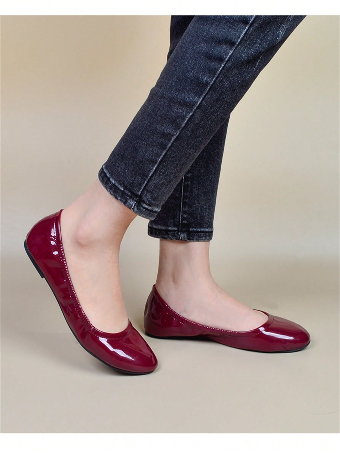 In Burgundy Women Flats