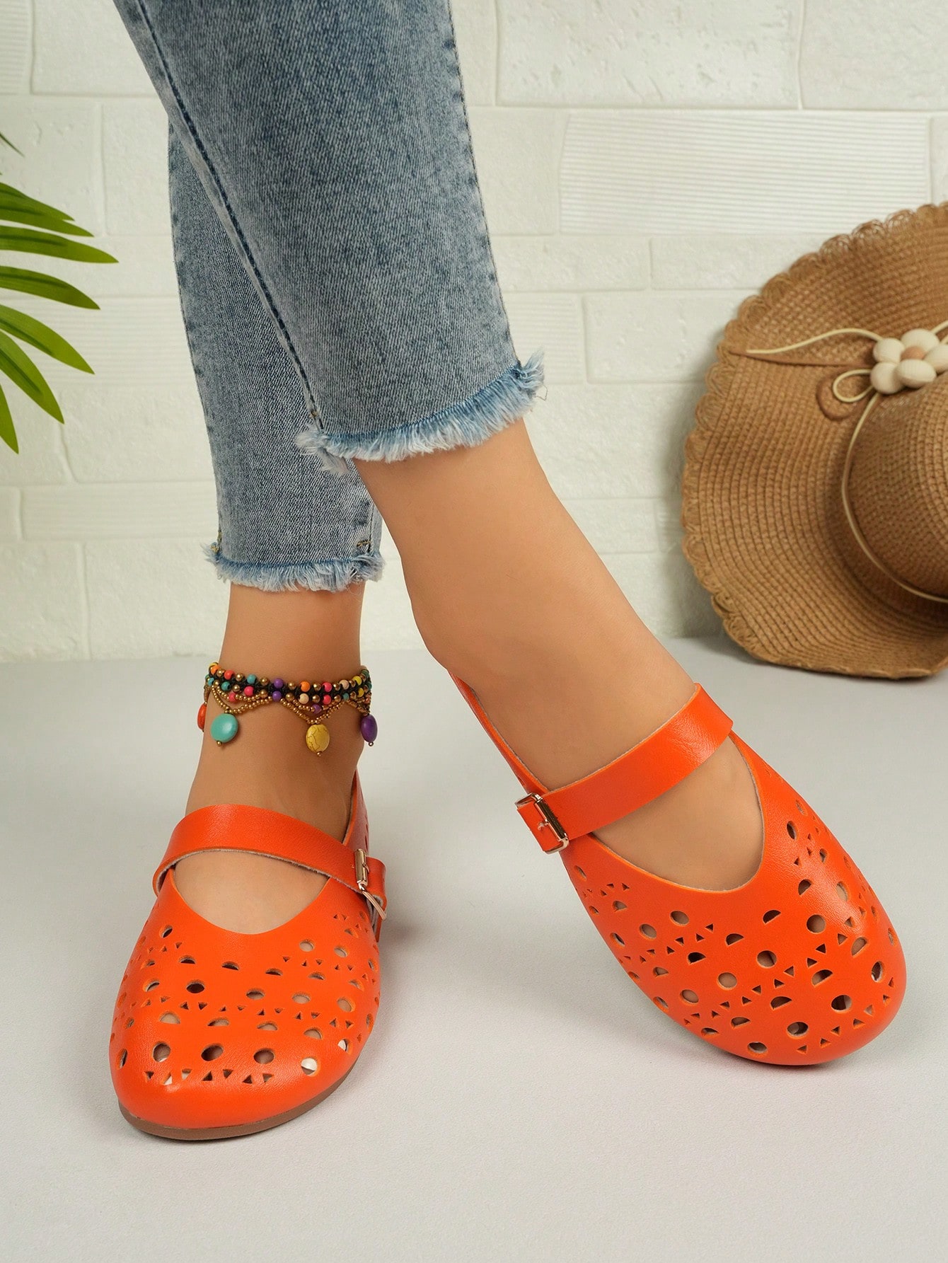 In Orange Women Flats