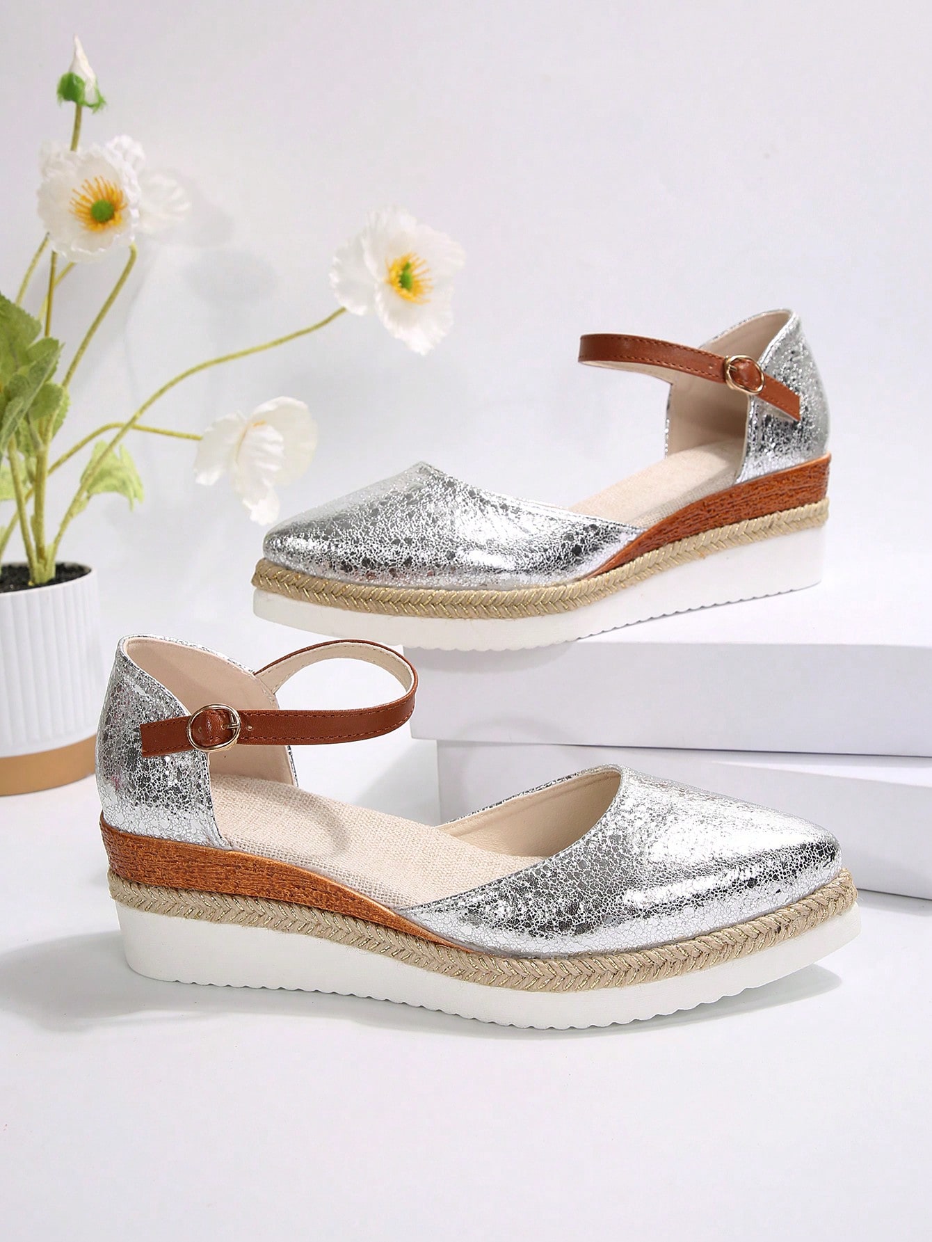 In Silver Women Wedges & Flatform