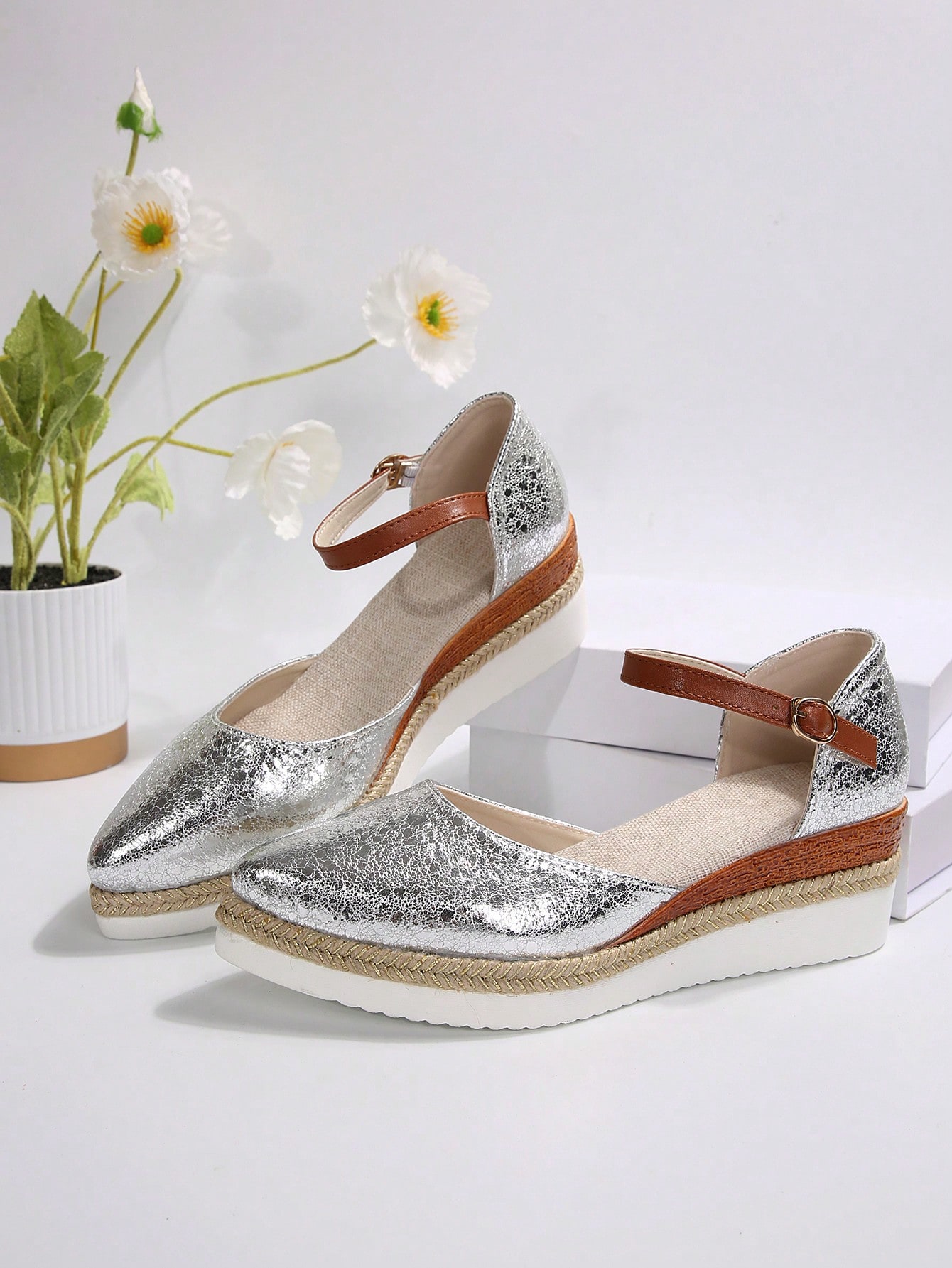 In Silver Women Wedges & Flatform