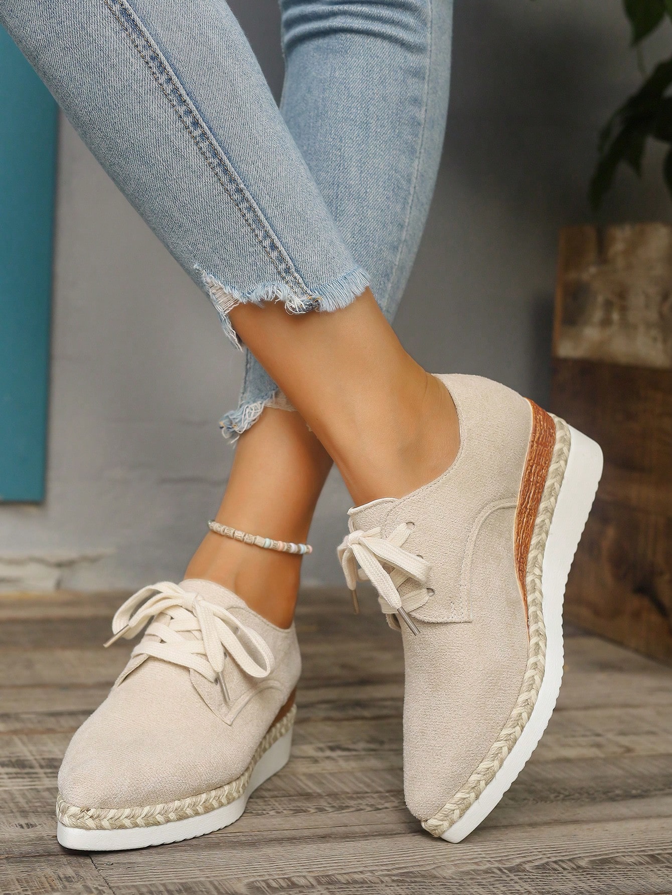 In Beige Women Wedges & Flatform